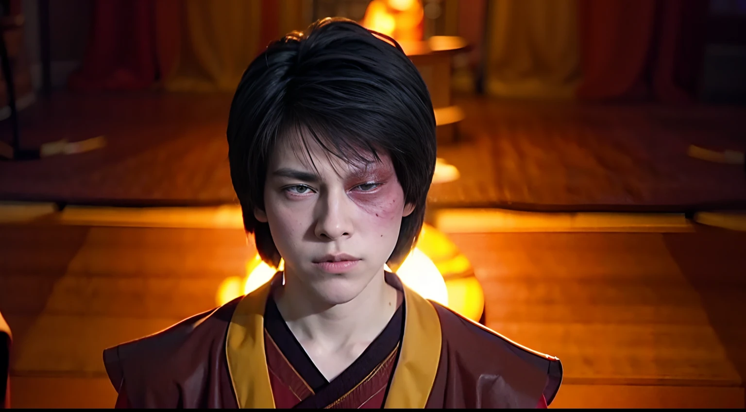 zuko, scar, yellow eyes, japanese clothes