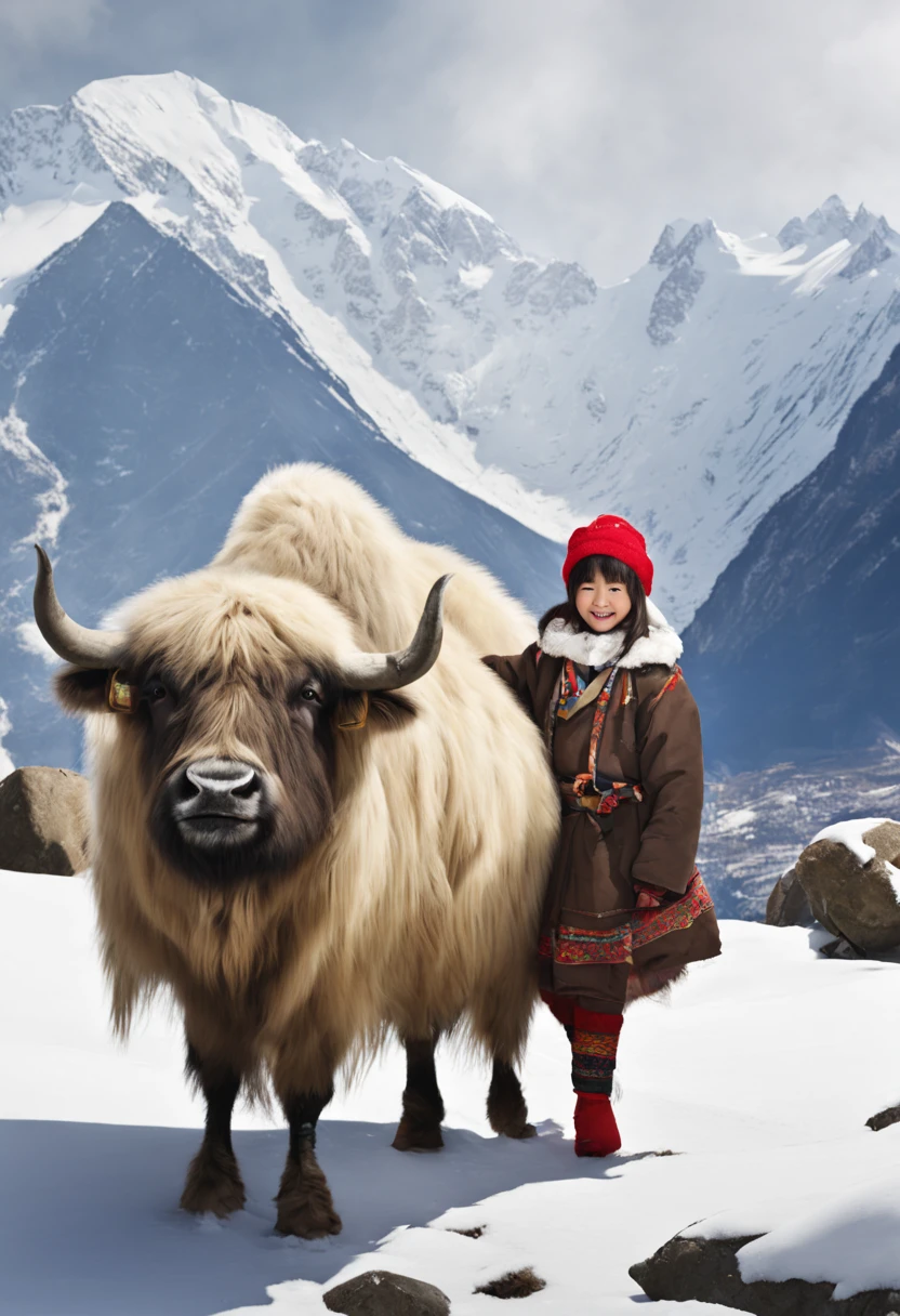 Snow mountain child yak