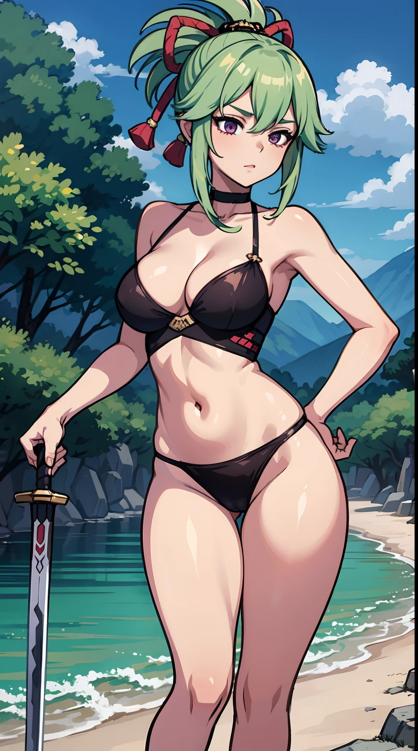 Image of Alafeld,A woman in open-belly erotic lingerie holds a sword, by Yang J, By Zeng Jing, author:Tang Yifen, By Li Song, Guweiz in Pixiv ArtStation, Beautiful character painting, Guweiz on ArtStation Pixiv, Guviz-style artwork, Guviz, author:Wu Zhun Shi Fvine