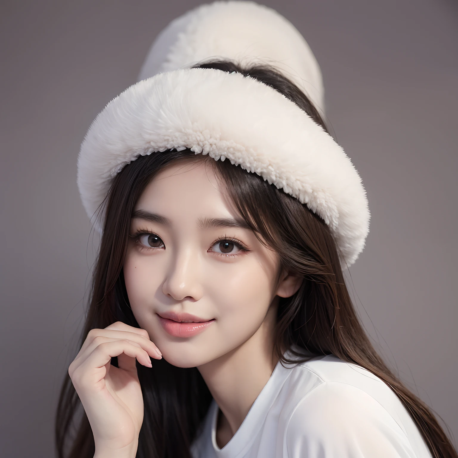 1girl, animal, animal_focus, artist_name, black_eyes, brown_eyes, dog, grey_background, lips, long_hair, looking_at_viewer, nose, photo_inset, realistic, sheep, shiba_inu, shirt, simple_background, smile, tongue, tongue_out, white_shirt,best qualityer,delicated,超高分辨率,highly detailed,Complicated details,8K分辨率,Good balance,symmetriced face,professional photoshooting,Realistic photos,photorealistic art