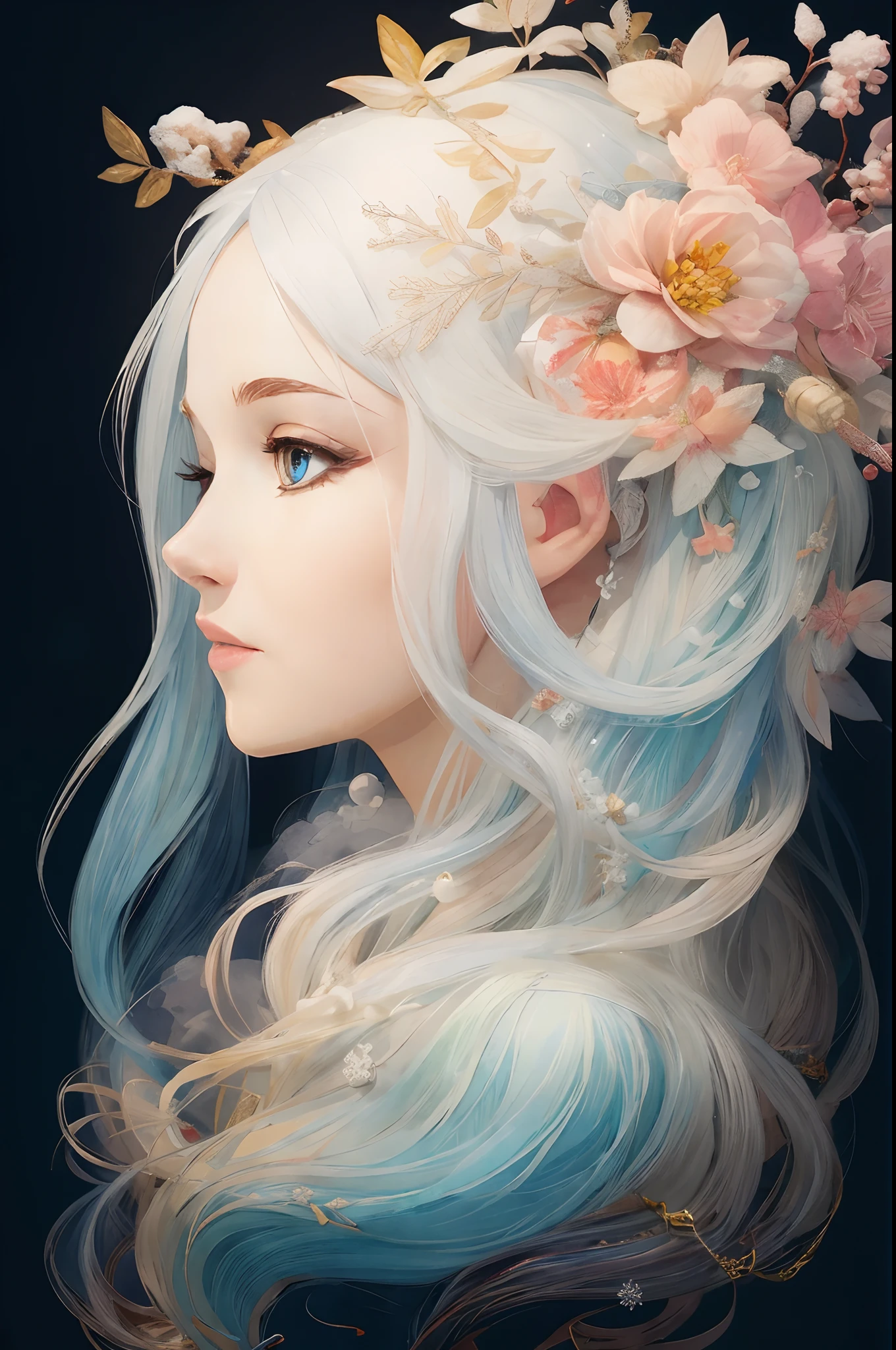 Winter, first snow, colors realcartoon, Watercolor, trending on artstation, sharp focus, studio photo, intricate details, highly detailed, by Tokaito