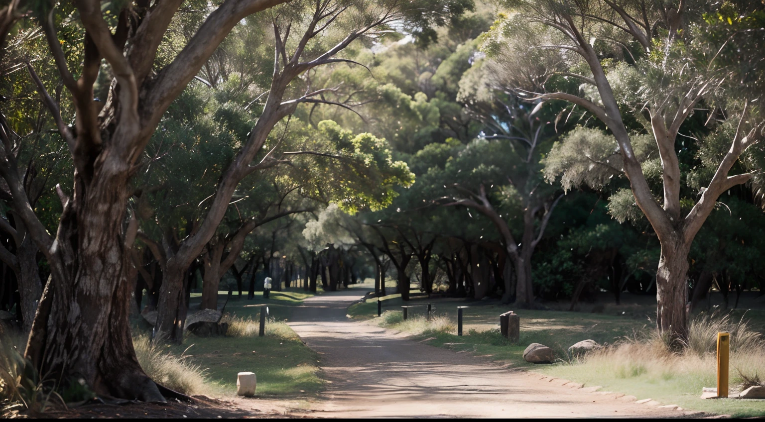 a hyper realistic photography of Yokine Reserve in Perth, Western Australia, no people, Nikon D850 DSLR 4k camera, 100mm lens, F 1.2 aperture setting, bright and natural lighting, vibrant, fun and relaxing atmosphere