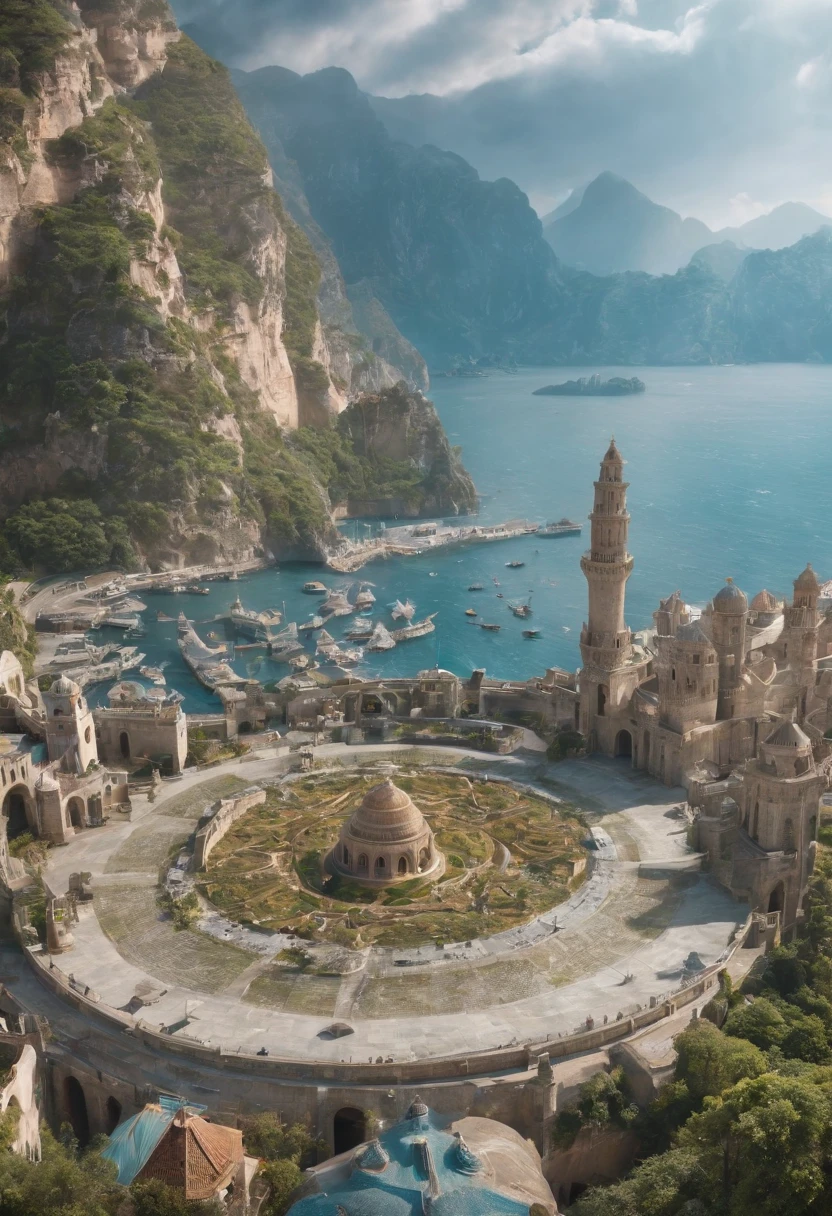 Atlantis、prosperity、Many people、Big city、A big city on the sea、Urban islands々々々々々、civilization、Super Science City、Advanced、Ring-shaped continents、A large city spread out in concentric circles