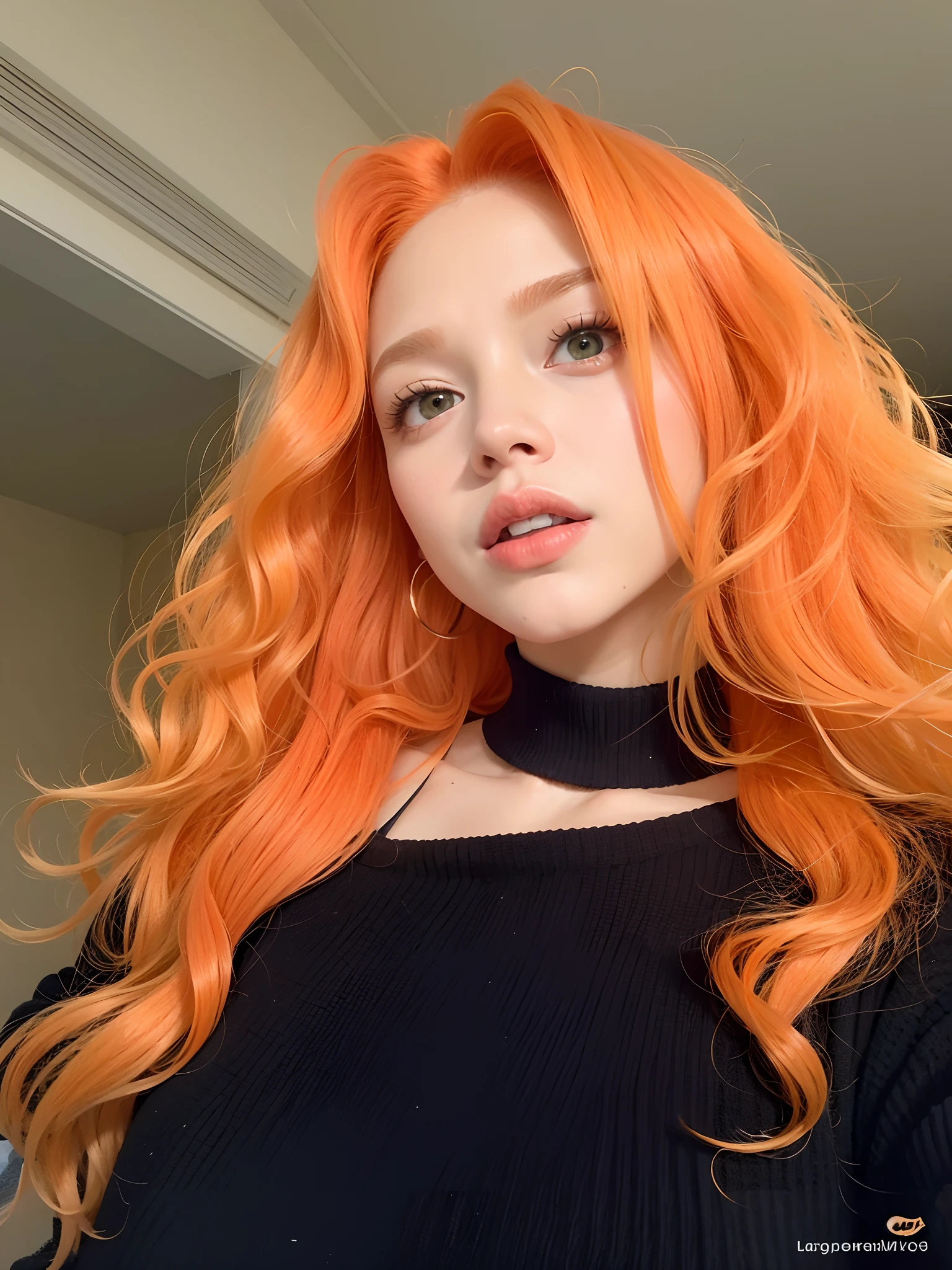 A closeup of a woman with long red hair and a bra, flowing ginger hair, gengibre cabelo ondulado, pele laranja e cabelo ardente longo, longos cabelos ondulados laranja, cabelo de gengibre, orange flowing hair, cabelo laranja brilhante, cabelo laranja longo, cabelos ruivos grandes ondulados, cabelo longo de gengibre, orange hair, cabelos cacheados cor de cobre, cabelo de gengibre selvagem, medium long wavy ginger hair, desgaste casual