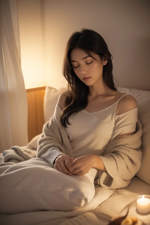 (photoRealstic:1.4)、(hyper realisitic:1.4)、(realisitic:1.3)、(Smooth lighting:1.05)、(Improved cinematic lighting:0.9)、32K、(a blond:1.2)、1 girl in、Realistic lighting、Back lighting、raytrace、(Image enhancement:1.4)、(Top quality real skins:1.4)、20yr old、(Beauty of skin texture: 1.1)、Sleep with your eyes closed、Sleep with a futon over your body、Pink pajamas、Voluptuous body、hospitals、a bed
