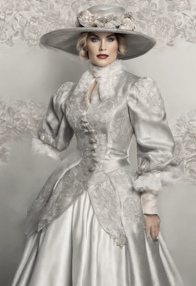 8620 (Dancing iron),8620 (uniform),Masterpiece, Best quality, Ultra-detailed, illustration,Black dress,Hat,Looking back,:D,White background,((eyes highlights))