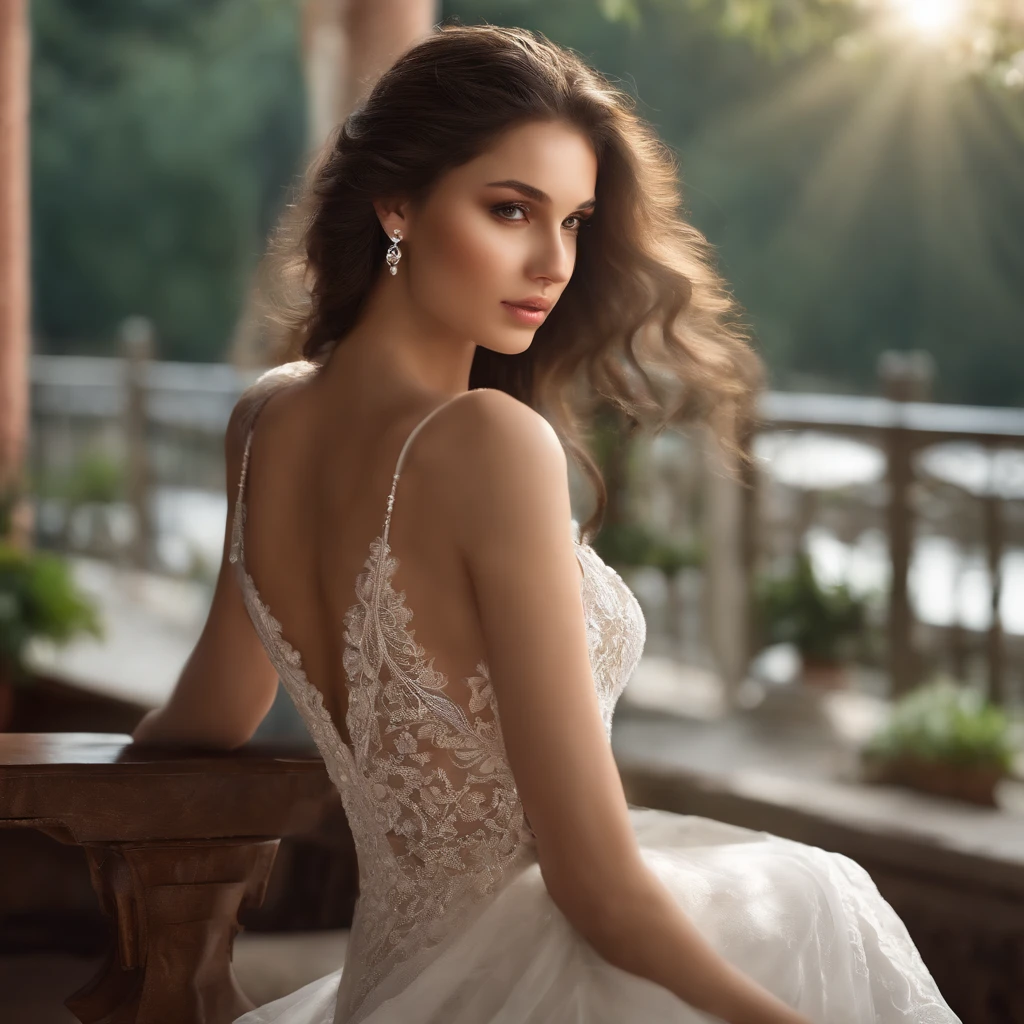Nikon Z 85mm, ((best quality)) ((masterpiece)), intricate details, sharp focus, professional, photorealistic, real life, ultra realistic, photorealism,SILHOUETTE light,finely detail,best quality,extremely detailed CG unity 8k wallpaper,perfect artwork,upper body, shiny hair, glowing eyes, lustrous skin, realistic, perfect female figure, narrow waist, looking at viewer,lace,seductive posture, sexy pose, an extremely delicate and beautiful,best quality, beautiful detailed girl, beautiful detailed eyes,light on face,cinematic lighting,see-through,White pajamas, transparent material, revealing buttocks,a realistic representation of the face, (intricate details, makeup, (detailed beautiful delicate face, detailed beautiful delicate eyes, a face of perfect proportion, high detailed skin, detailed skin, best ratio four finger and one thumb, arms under breast, medium large breasts, smooth midriff, skiny and thin,fashion, solo ,(young), face highlight, upper body, detailed face, white skin, silver hair, ponytail, braid hair,big eyes, silk robe, (hollow pattern, silk), earrings, slim body, luxury room, professional lighting, tear robe,1 girl,Coiling hair