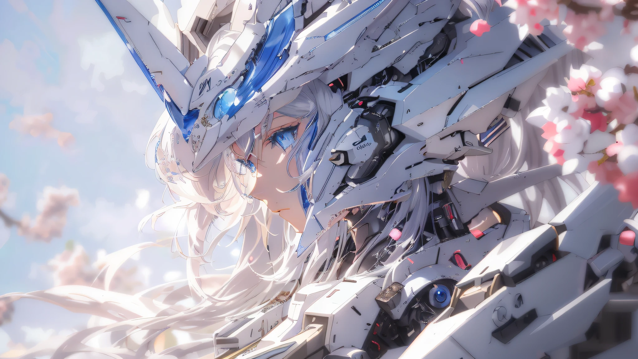 Anime girl with long white hair and blue eyes, standing in front of a tree, best anime 4k konachan wallpaper, detailed digital anime art, Anime Art Wallpapers 4K, Anime Art Wallpapers 4K, Anime Mecha Aesthetics, anime wallpaper 4k, anime wallpaper 4k, Anime Art Wallpapers 8K, 4k anime wallpaper, detailed anime artwork