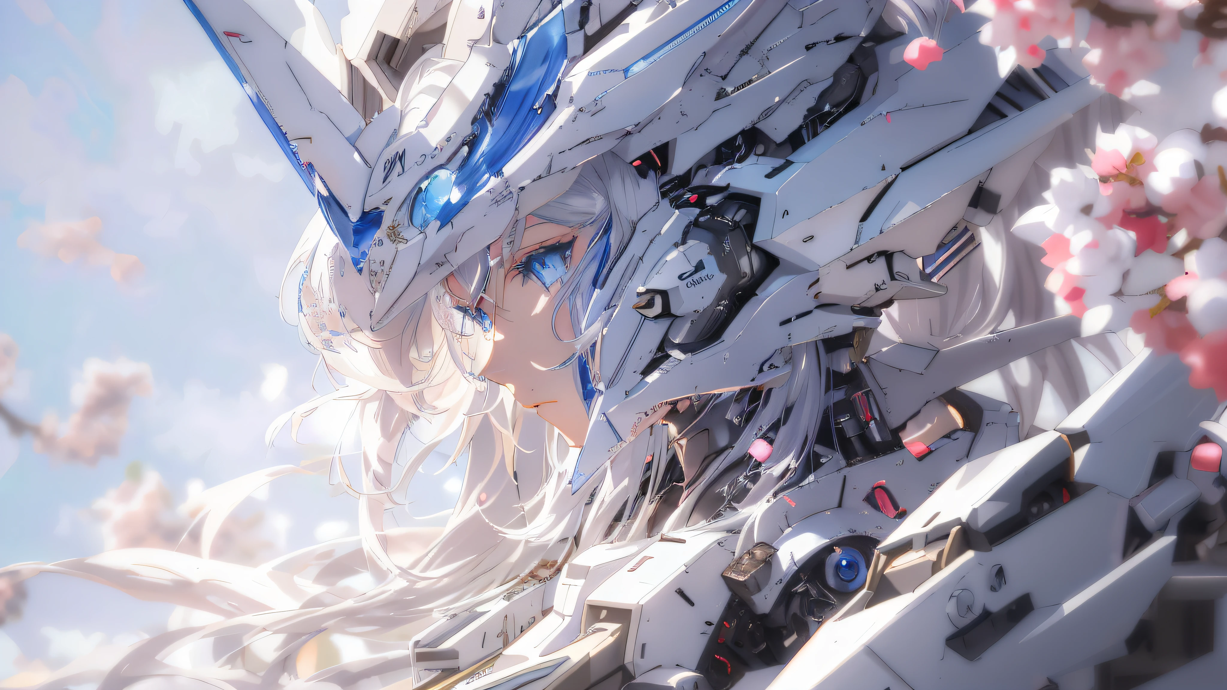 Anime girl with long white hair and blue eyes, standing in front of a tree, best anime 4k konachan wallpaper, detailed digital anime art, Anime Art Wallpapers 4K, Anime Art Wallpapers 4K, Anime Mecha Aesthetics, anime wallpaper 4k, anime wallpaper 4k, Anime Art Wallpapers 8K, 4k anime wallpaper, detailed anime artwork