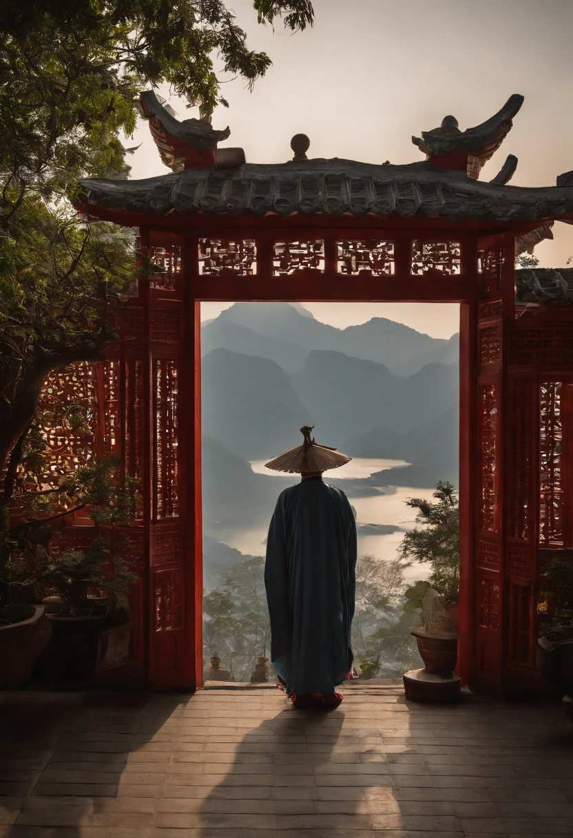 The rabbit of the Moon Palace, Han Toad, is crying in this cold sky,The doors and windows of the cloud building are half-open, and the moonlight obliquely illuminates the powder wall, which is miserable。 The moon is like a jade wheel rolling through the dew, soaking the light,In the osmanthus Xiangmo is happy to meet Xian 'e with a lunar pei。 Looking down on the vast sea and mulberry fields under the three sacred mountains,The world is fickle for thousands of years, like a galloping horse。 Overlook China from the Moon Palace,Kyushu is as small as nine vague dots,The shallow waters seemed to pour out of a cup