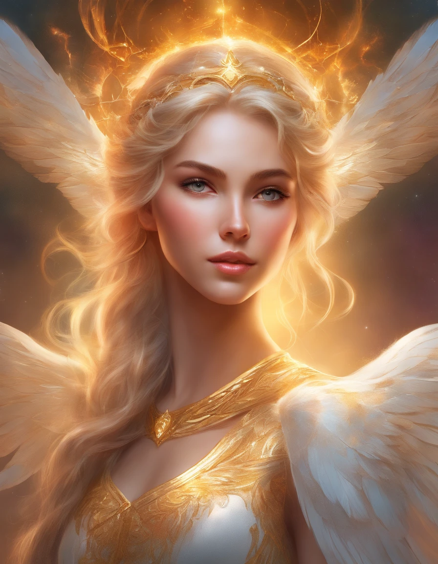a close up of a woman with a crown on her head, karol bak uhd, retrato bonito da arte da fantasia, Retrato de um anjo bonito, anjo bonito, retrato bonito da fantasia, retrato da arte da fantasia, arte do retrato da fantasia, de uma menina anjo bonita, retrato de arte conceito de fantasia, retrato bonito da menina do anjo, Retrato da deusa 3D, anjo feminino bonito, lindo pintura digital