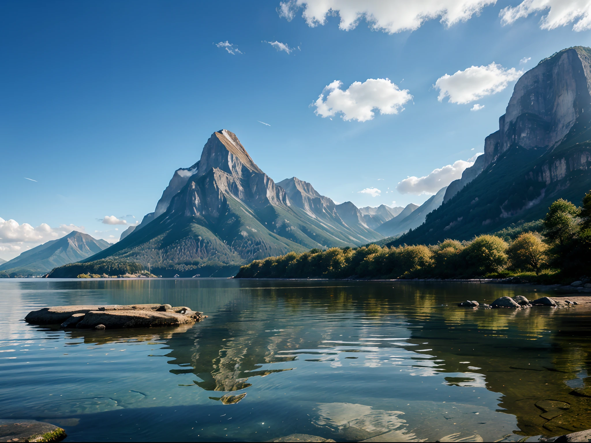 beutiful water mountain scenic computer background
