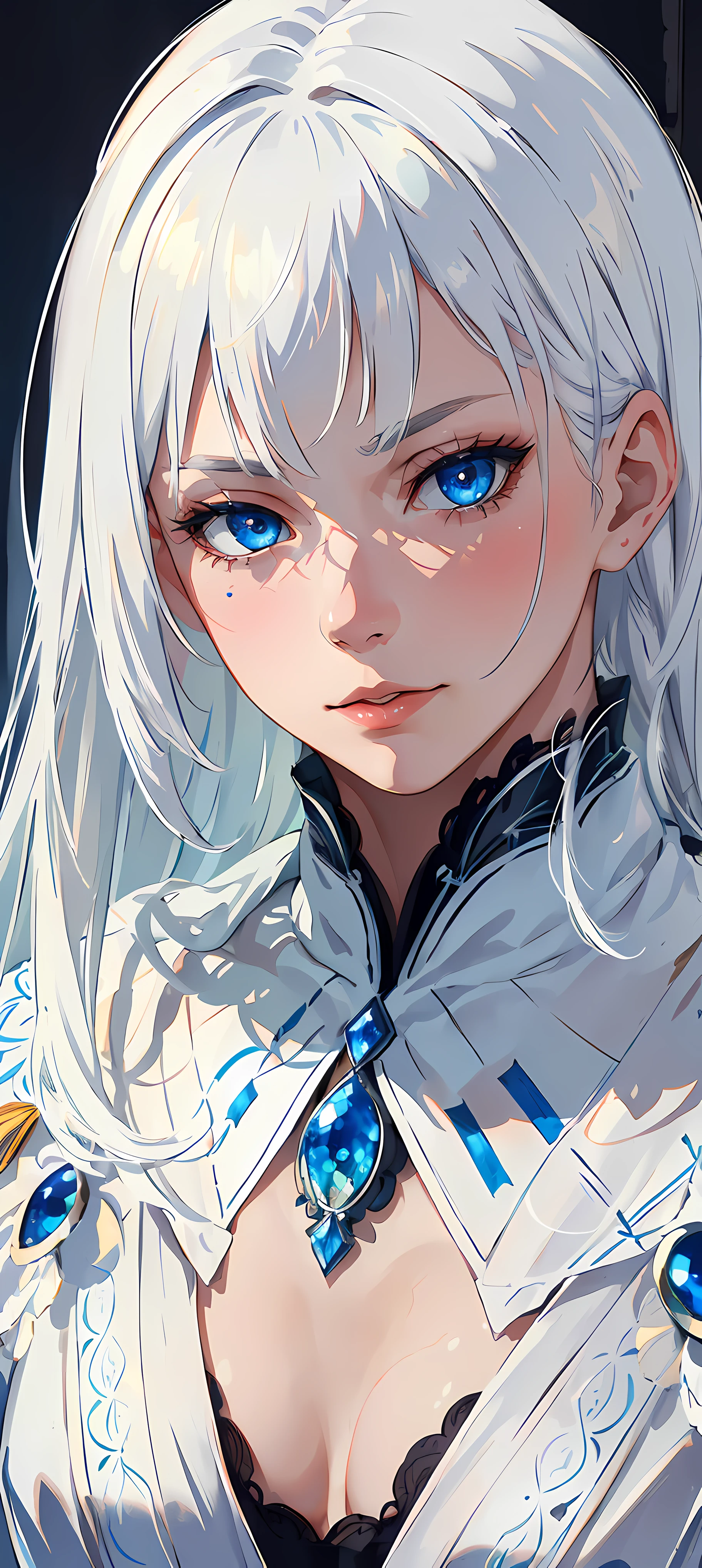 masterpiece,best quality,ultra-detailed,8K,detailed light,detailed shadow,RAW, (detailed skin),(realistic:1.2), 1 russian girl,face,18 year old,white hair, blue eyes,