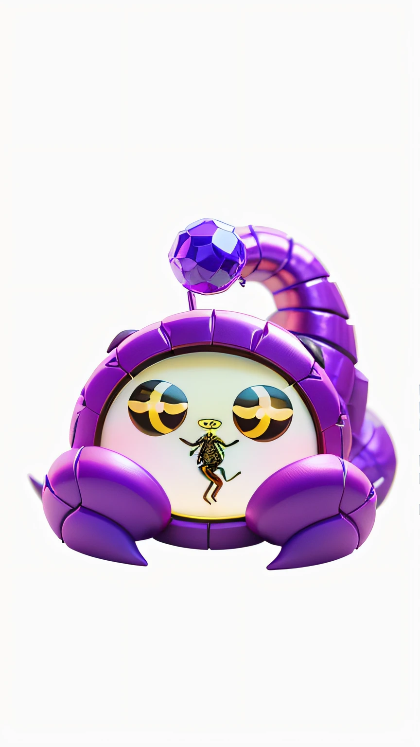 It's a scorpion,Extremely cute,Detailed rendering with 3D rendering techniques,Stylized representation of digital art。Render cute 3D anime Scorpio, SpongeBob style,are rendered in stylized 3D renderings。with black background
