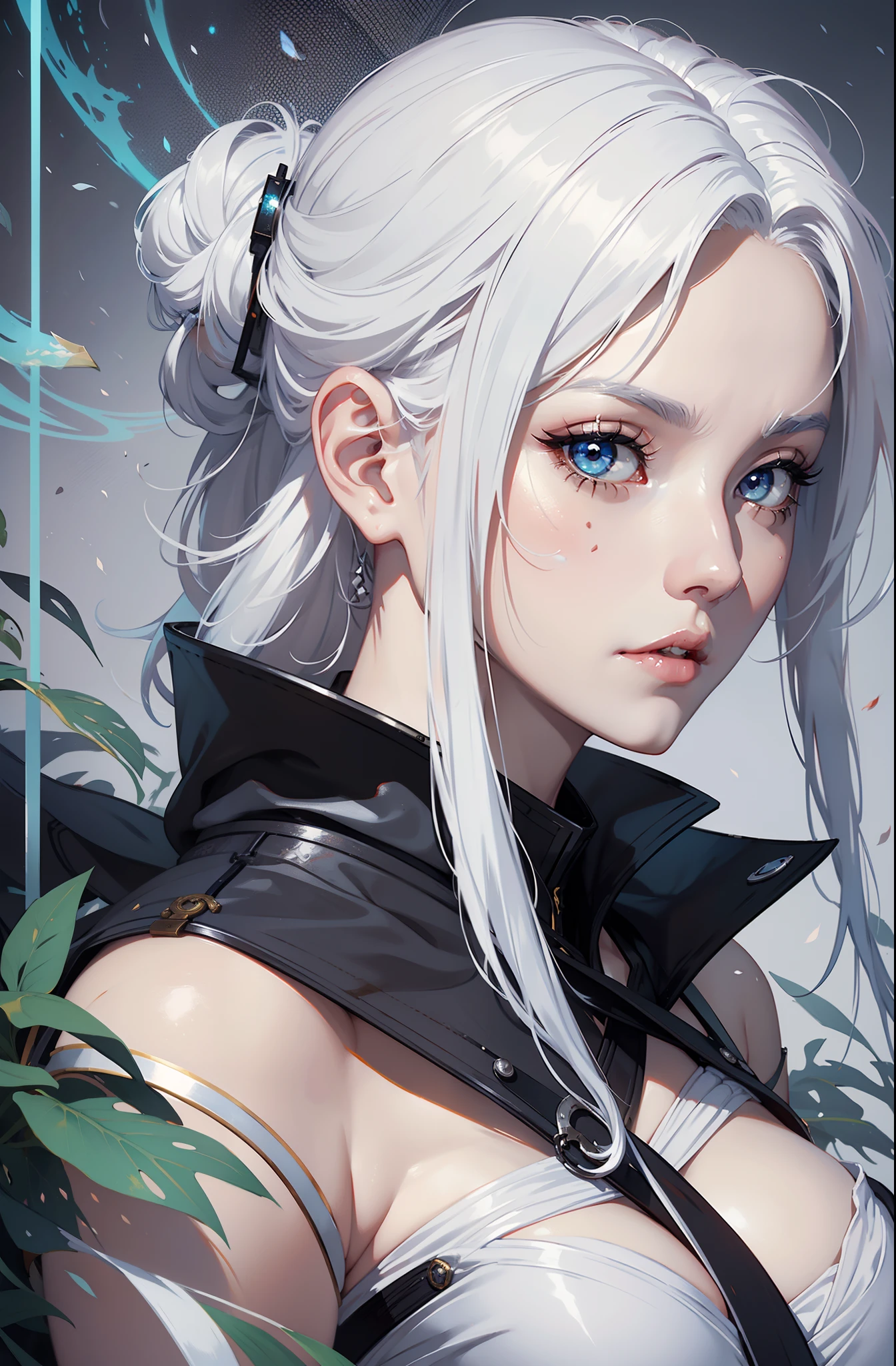 a close up of a woman with white hair and a white mask, beautiful character painting, guweiz, artwork in the style of guweiz, white haired deity, by Yang J, epic exquisite character art, stunning character art, by Fan Qi, by Wuzhun Shifan, guweiz on pixiv artstation