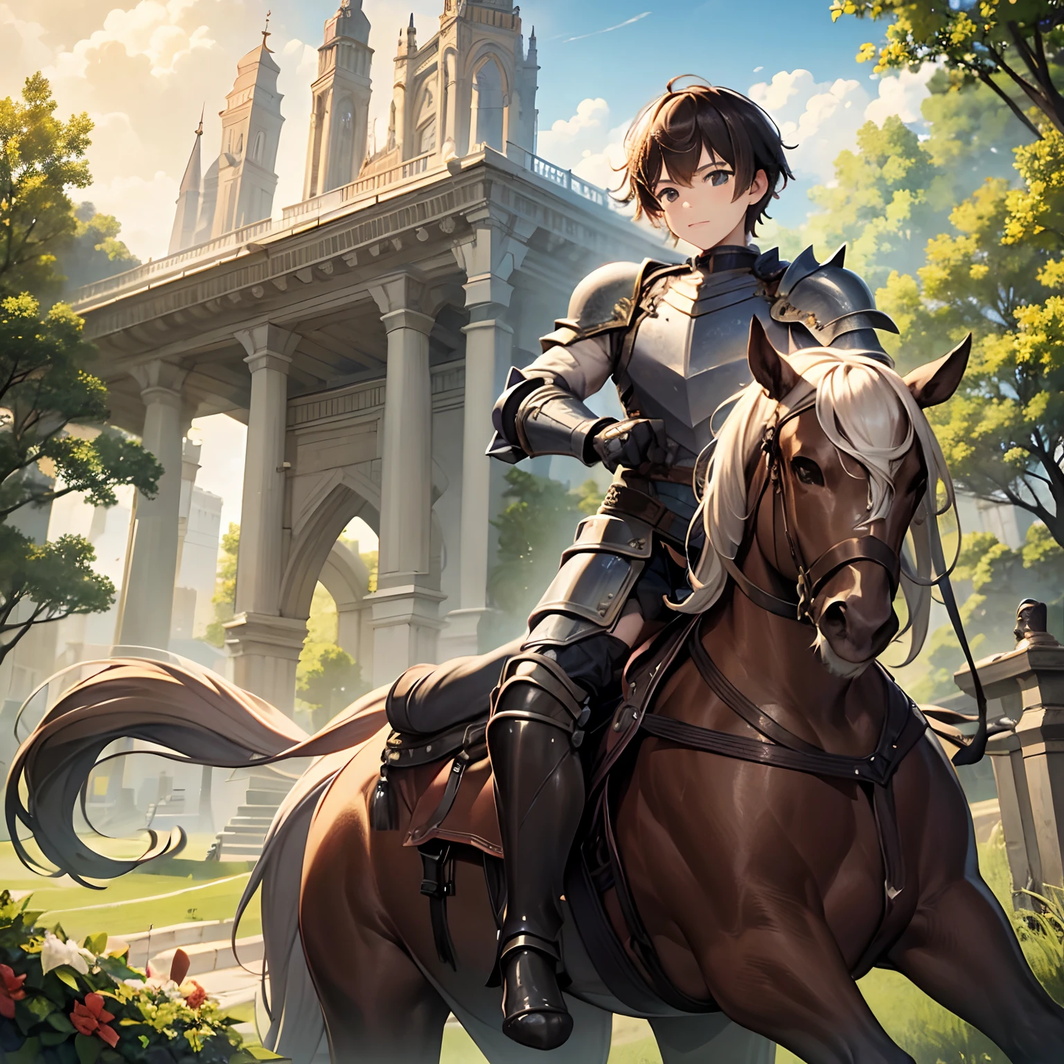 young , centaur , armor , a boy riding a centaur , armor