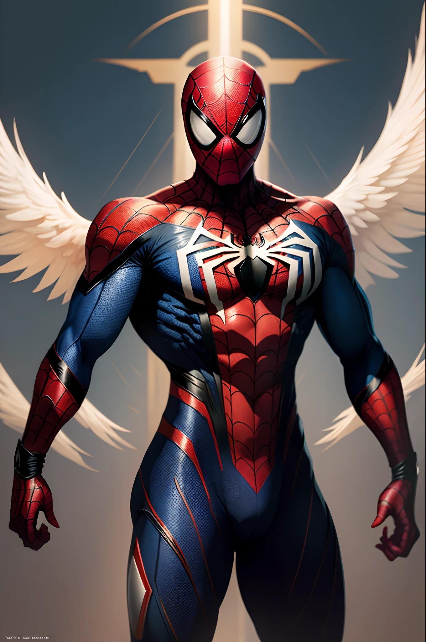 Spiderman as a heavenly warrior