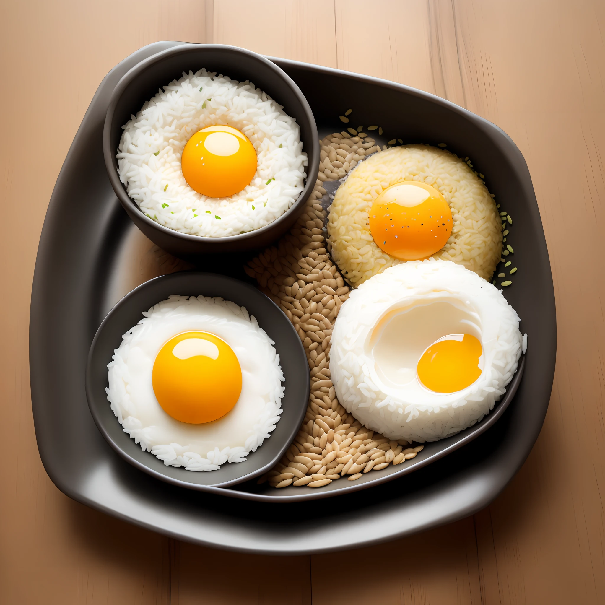 Raw barley raw rice raw egg