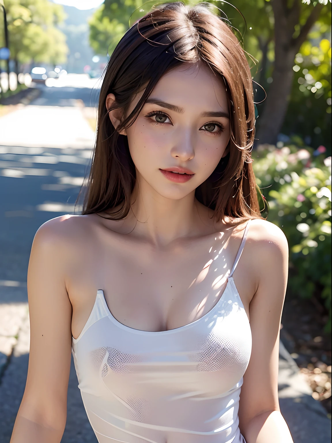 vestido, (foto realista: 1.4), (hiperrealista: 1.4), (realista: 1.3),
(Smoother Lighting: 1.05), (Increase cinematic lighting quality: 0.9), 32K,
1girl, 20 yrs old girl, realistic illumination, Contre-Jour, luz en la cara, rastro de rayos, (luz brillante: 1.2), (Aumentar la calidad: 1.4),
(piel de textura real de mejor calidad: 1.4), ojos finamente detallados, cara finamente detallada, ojos finamente de calidad,
(cheerfulness, rubor), (cansado y somnoliento y satisfecho), plano medio, camisetas,
(Increase body line mood: 1.1), (Aumentar la belleza de la textura de la piel: 1.1)