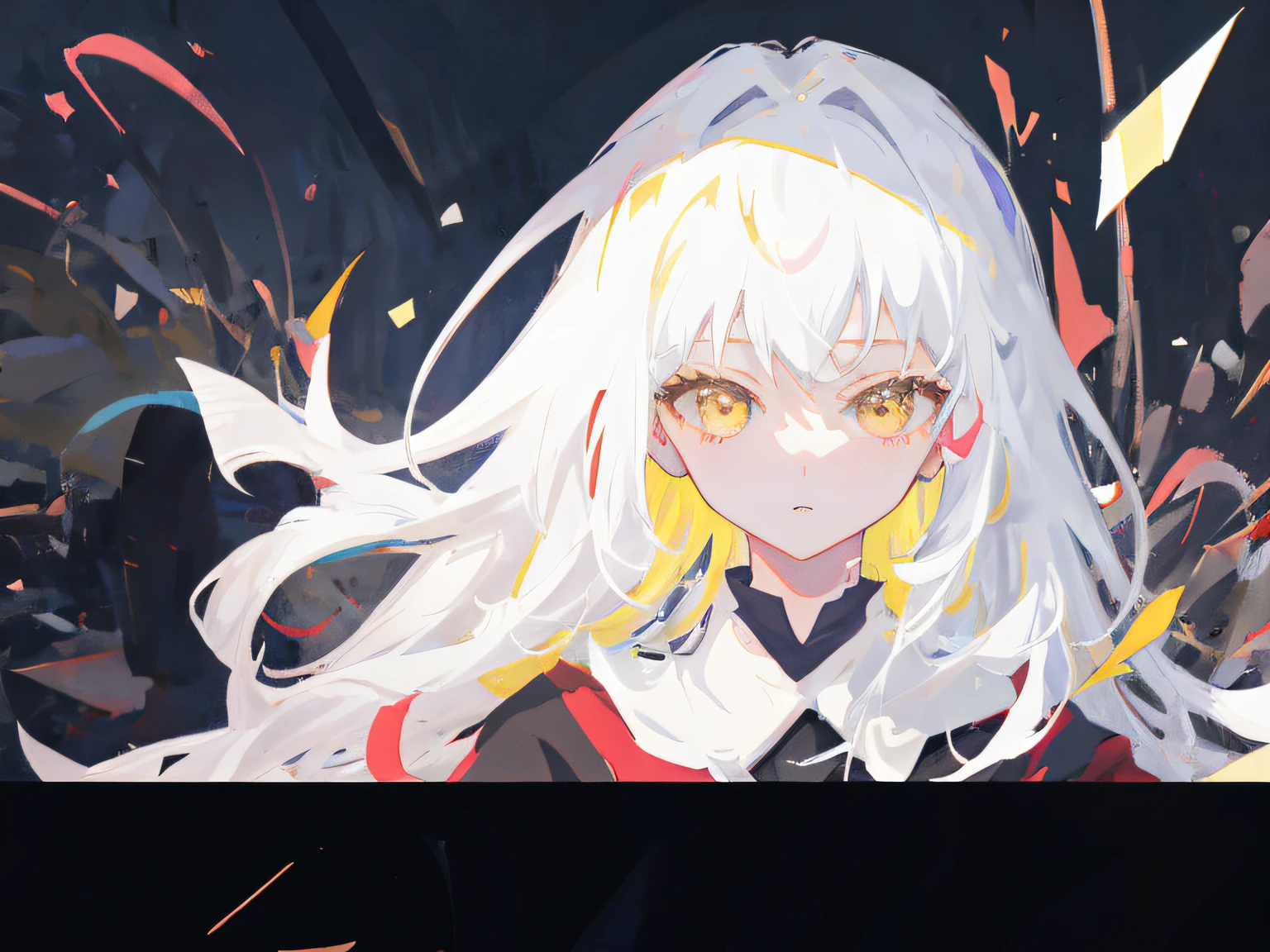 Anime girl with white hair and yellow eyes in a white dress, Detailed digital anime art, Anime art wallpaper 4k, Anime art wallpaper 4 K, Anime art wallpaper 8 K, 4K anime wallpaper, style of anime4 K, Anime wallpaper 4 k, Anime wallpaper 4K, Guweiz on ArtStation Pixiv, Guweiz in Pixiv ArtStation
