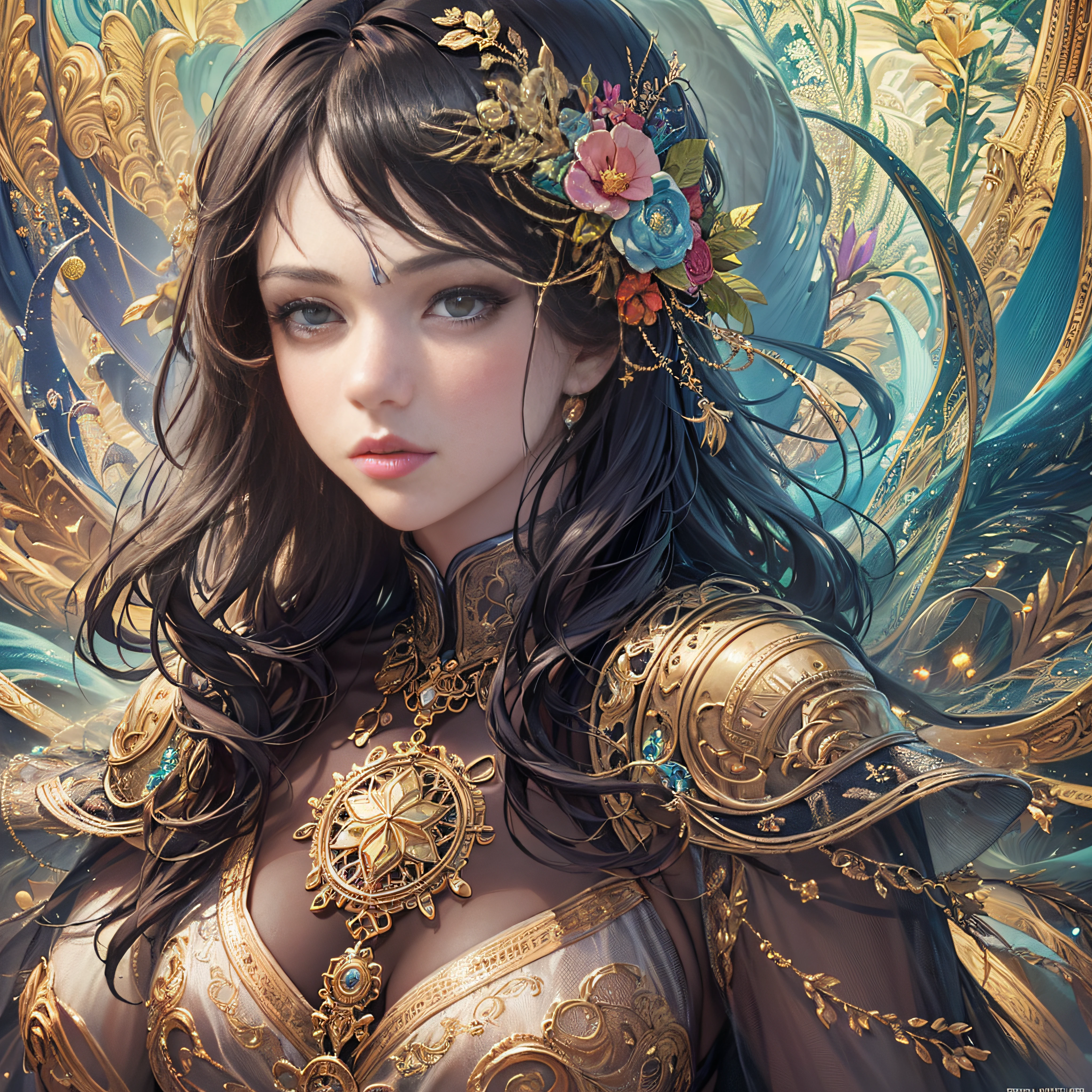 (masterpiece, top quality, best quality, official art, beautiful and aesthetic:1.2), (1girl:1.3), extreme detailed,(fractal art:1.3),colorful,highest detailed