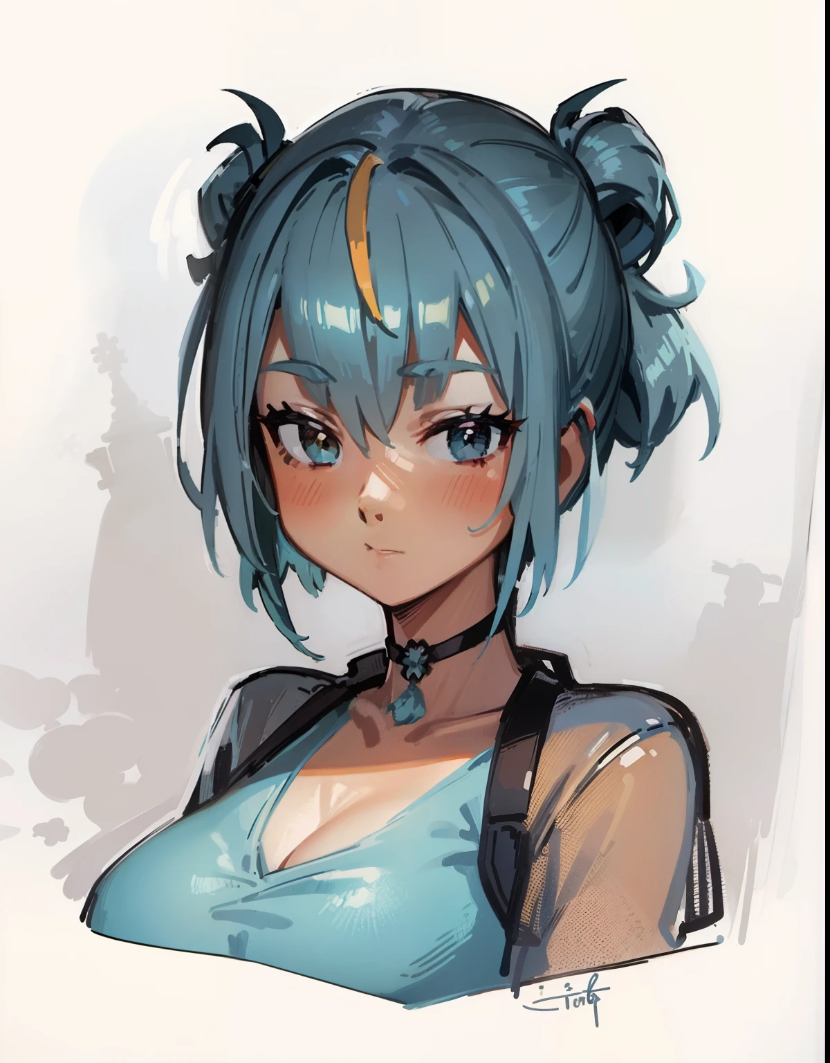 (obra-prima, melhor qualidade: 1.2), 1girl, Adolescente microdeslocamento, Coral Grey Action Hair Up, Maillot spring behind, ao lado, arte conceitual do personagem, retrato, muito coerente, 4 k, detalhado, trending in artstation, hd, realista, bokeh, Digital illustration by Rossdraws, detalhado, 4 k, amazing detail, digital