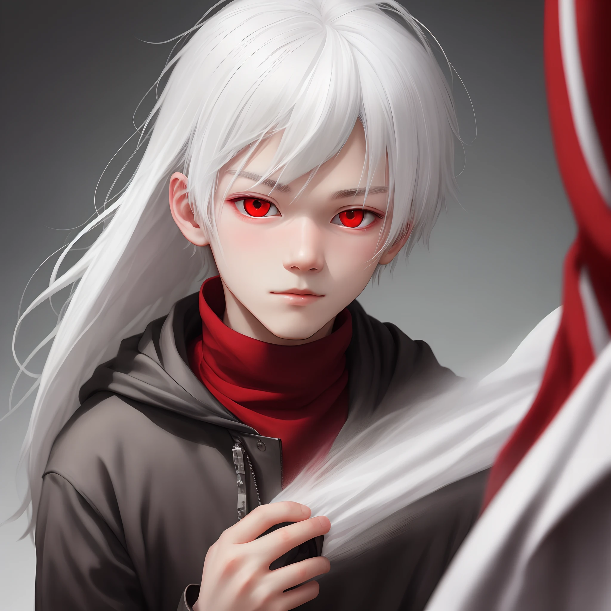 White-haired, red-eyed, boy
