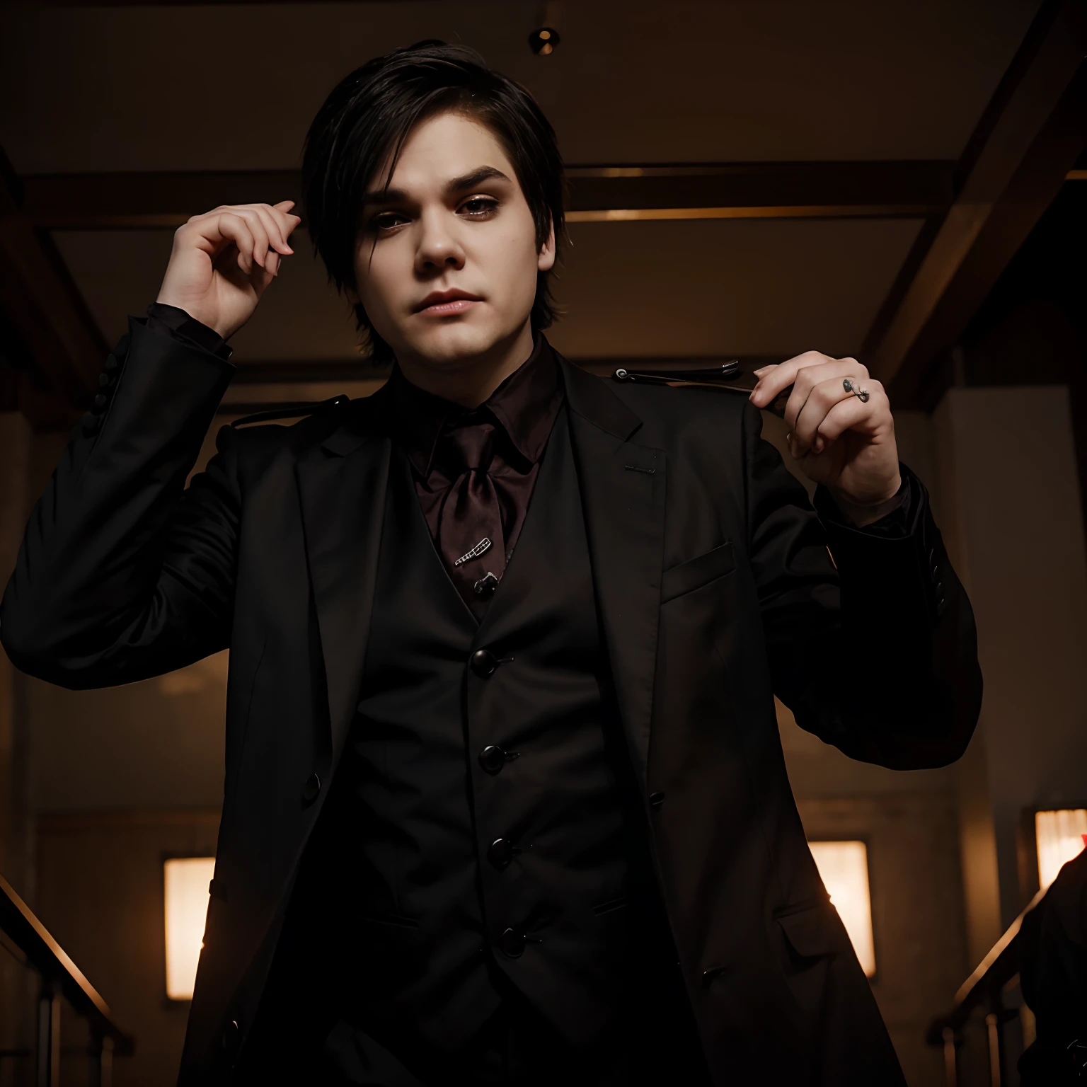 Gerard Way from my chemical romance dressed up as a vampire