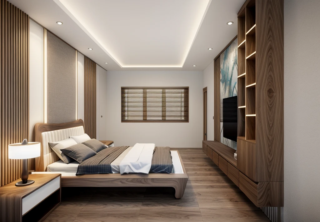 morden bedroom, ( funiture made by walnut)