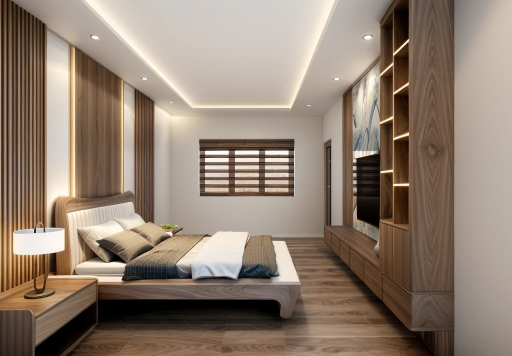 morden bedroom, ( funiture made by walnut)