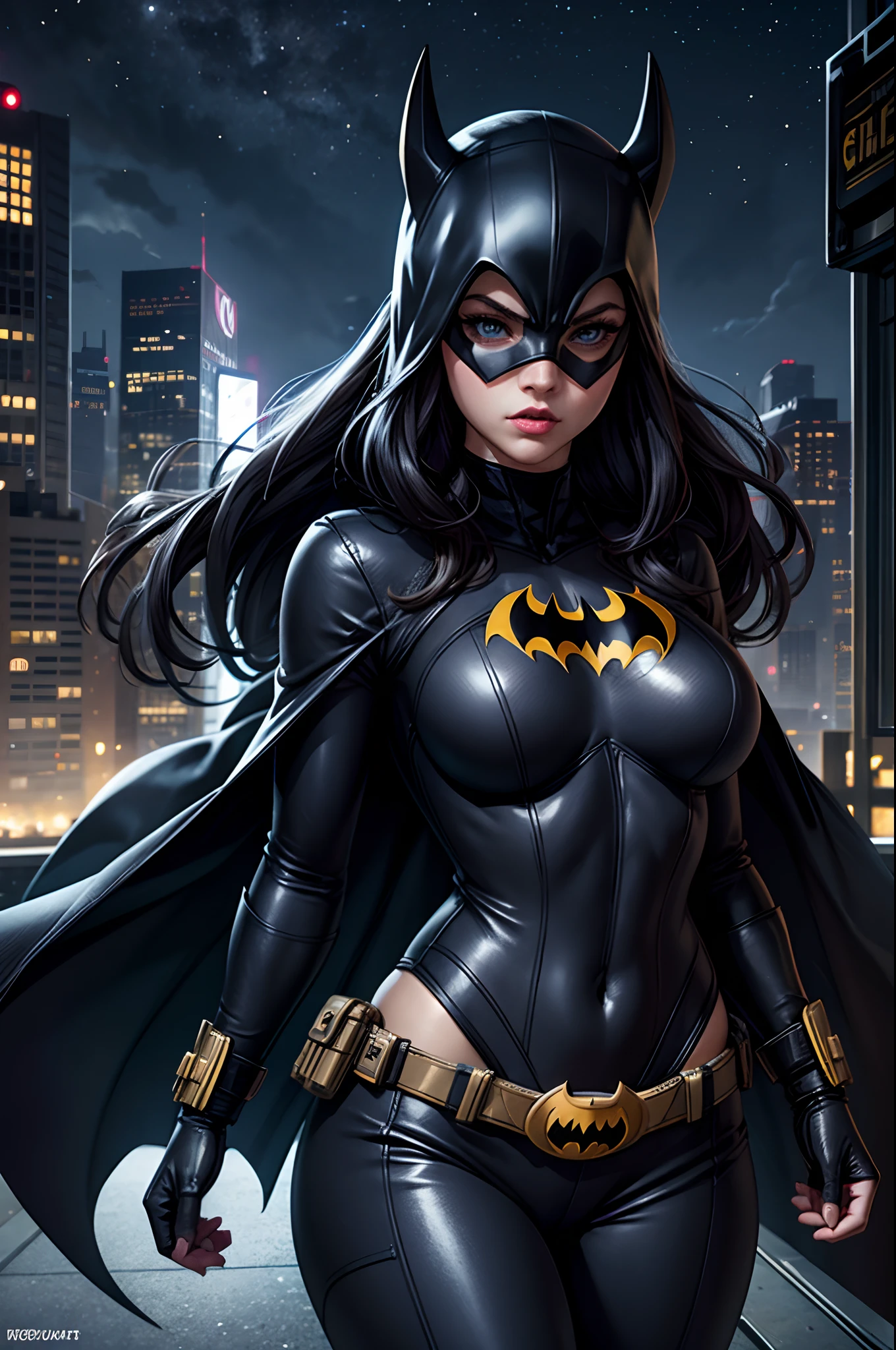 batman catwoman in wetsuit with cat ears and black cats ears, ultra realistic concept art, alena aenami and artgerm, ross tran 8 k, wojtek fus, beautiful digital artwork, ultrarealistic concept art, hyperrealistic concept art, by Raymond Han, by Ross Tran, karol bak uhd, realistic concept art, highly realistic concept art