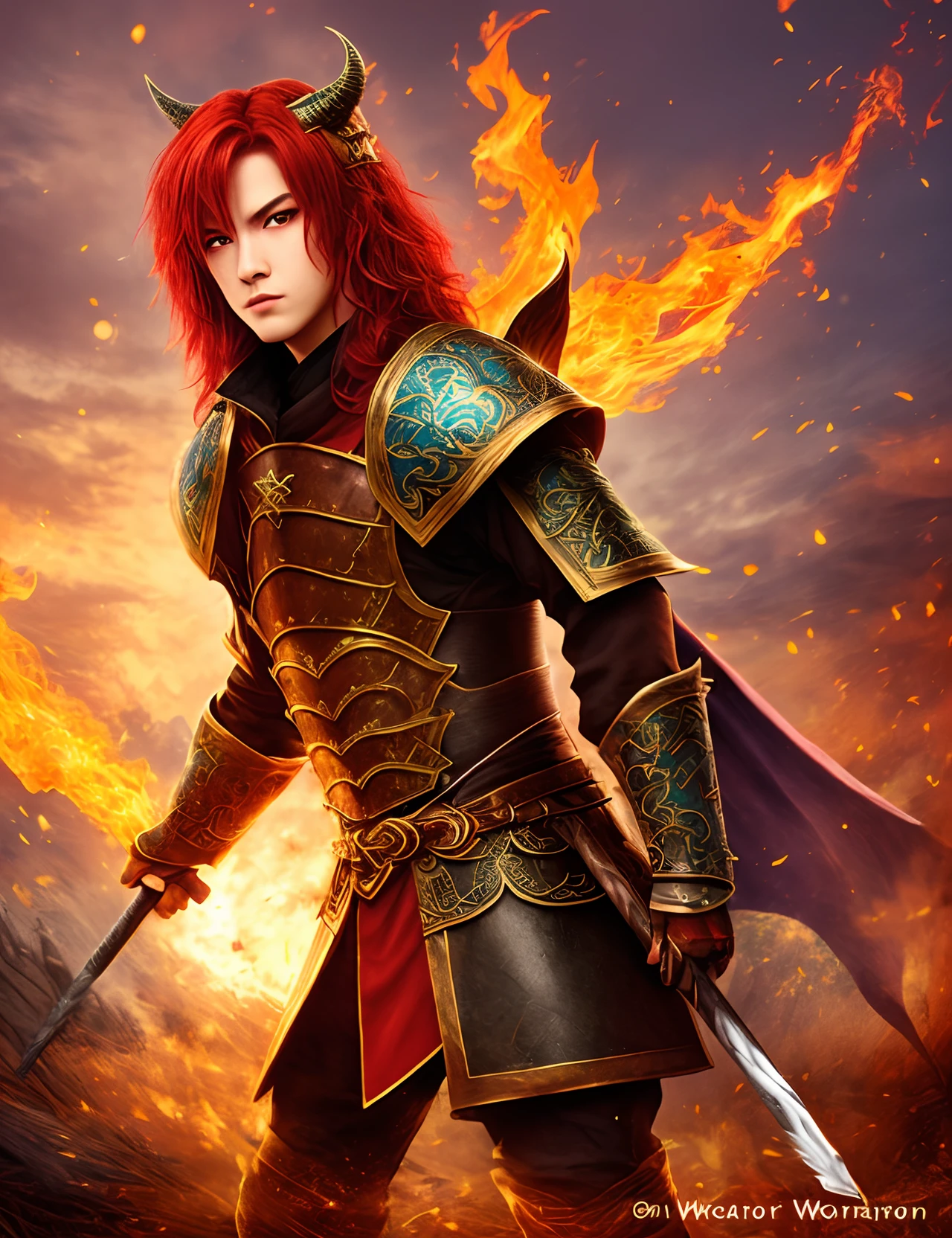Red haired dragon warrior