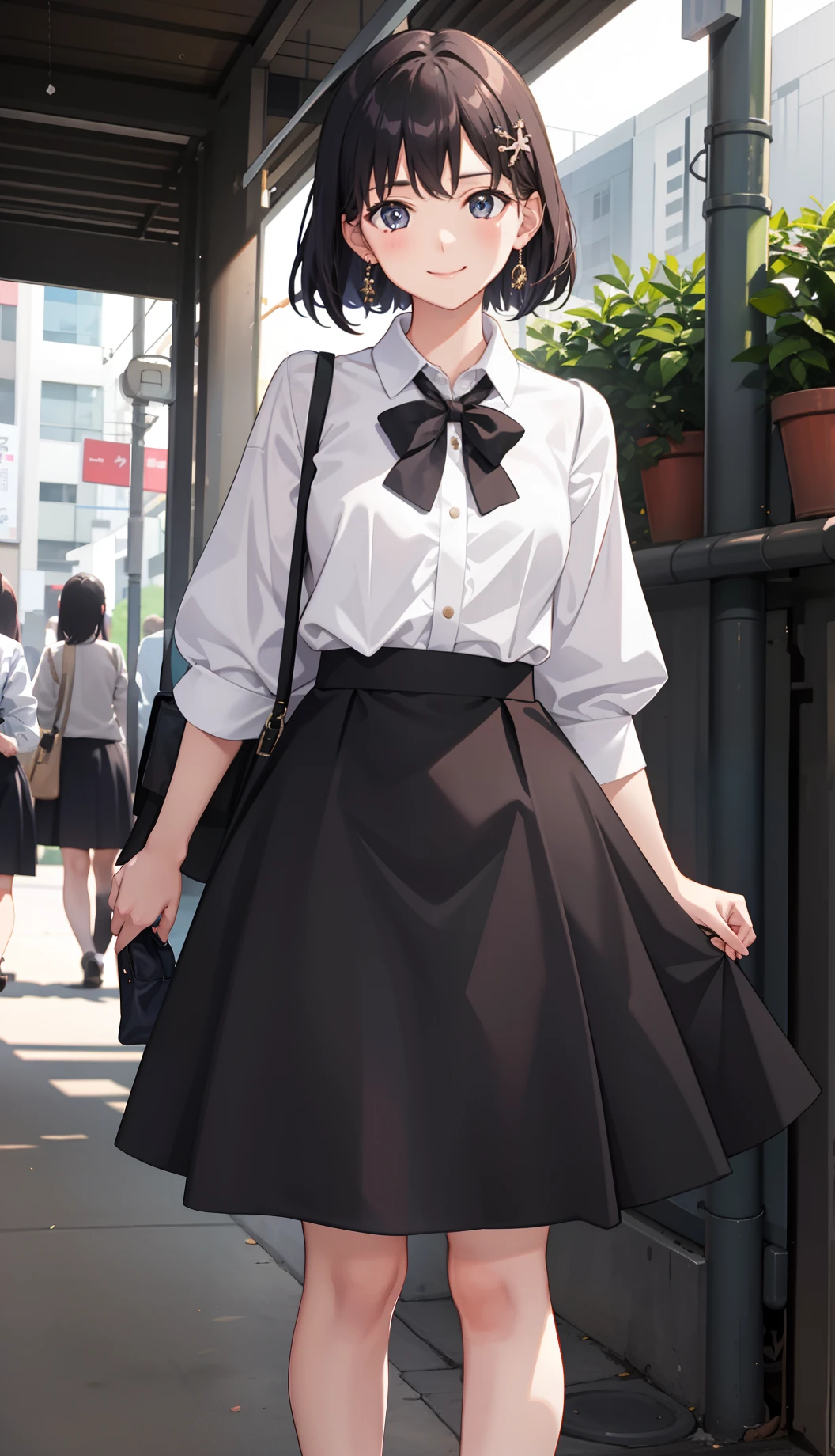 1girl in、A smile、The shirt、Blouse、skirt by the、（small tits）Chilarism、movement、