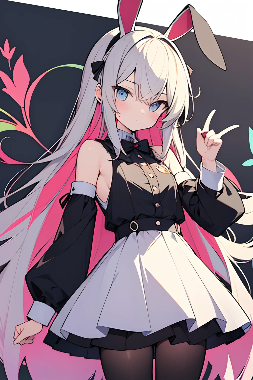 (Flat color:0.9),(Colorful:1.1),(Masterpiece:1,2), Best quality, Masterpiece, A high resolution, Original, extremelydetailedwallpaper, view the viewer,,,1girll,Solo,Bunny Girl,