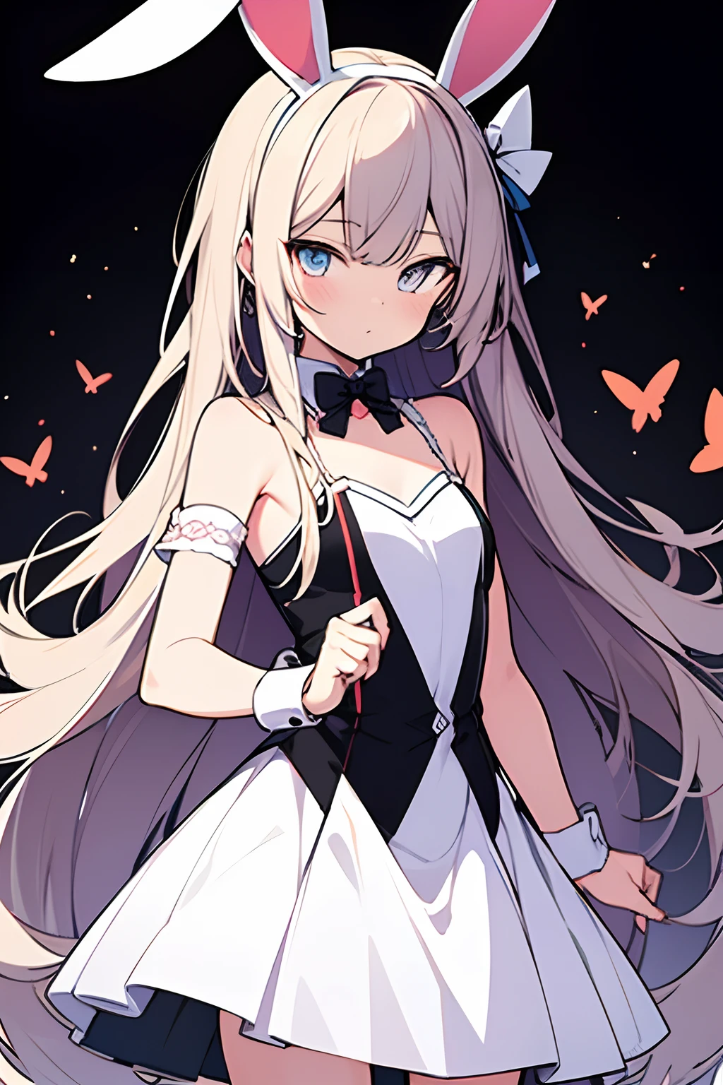 (Flat color:0.9),(Colorful:1.1),(Masterpiece:1,2), Best quality, Masterpiece, A high resolution, Original, extremelydetailedwallpaper, view the viewer,,,1girll,Solo,Bunny Girl,