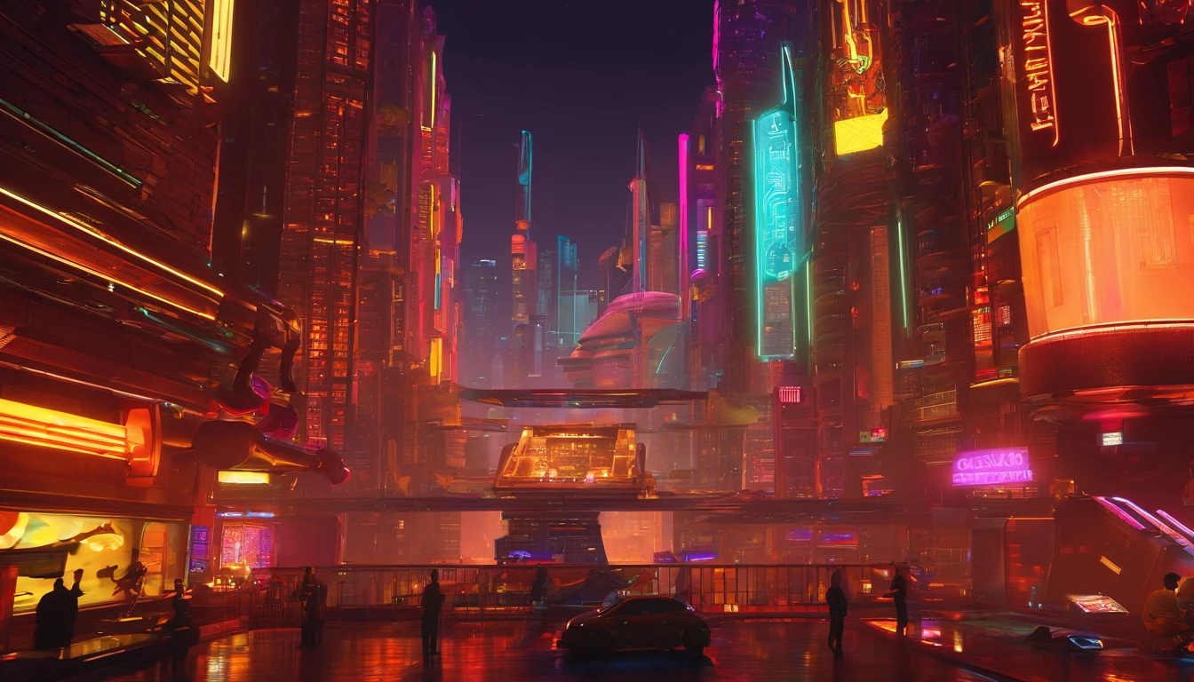 cyber punk perssonage Cidade futuristica A space station utopian A beautiful futuristic city,Skyscrapers planet earth Dream Anti-gravity world SF城市 25Century epcot Flying vehicles