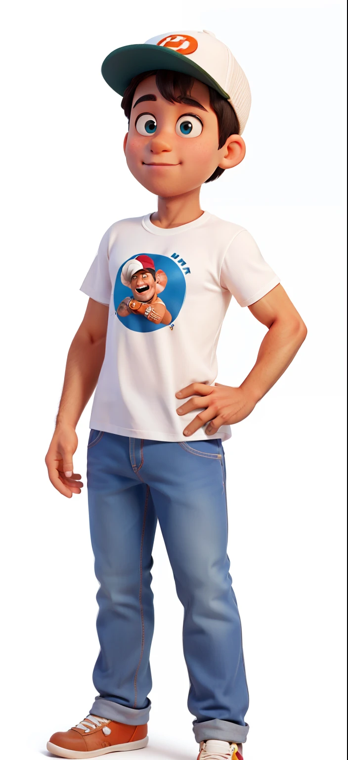 formato disney pixar desenho. mulher, bonita, cabelo  loiro claro longo , olhos castanhos claro, pele branca, vestindo uma camisa preta, com o nome "Giih"written on the cap. abracada em um homem, lutador de mma, bonito, cabelo preto,  with a white cap written on it "PFL".