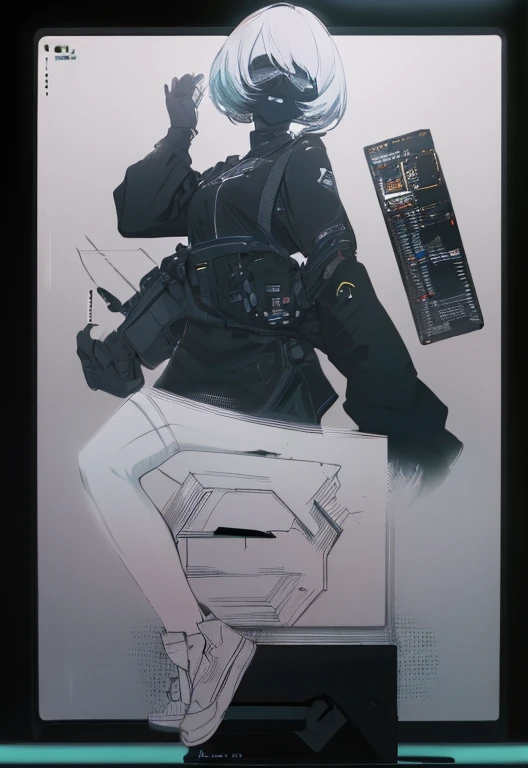 ((La mejor calidad)), ((obra maestra)), (muy detallado:1.3), ...............................................................................................................................................3D, Beautiful (cyberpunk:1.3) Mujer hacker, peinado corto,pelo corto, Volver al visor, cabello grueso, Terminal de ordenador operativo, Pantalla montada en la cabeza, computer server, Pantalla LCD, fiber optic cable, Logotipo de la empresa, HDR (High Dymanic Range), Trazado de rayos, NVIDIA RTX, Super resolution, Irreal 5, Subsoil Scatter, Textura PBR, Post-procesamiento, Anisotropic filtering, profundidad de campo, maximum sharpness and sharpness, Texturas multicapa, Albedo y Highlight Maps, Sombreado de superficies, Accurate simulation of light-material interactions, proporciones perfectas, Renderizado de octanaje, duotone lighting, ISO bajo, balance de blancos, Regla de los tercios, amplia apertura, 8K RAW, efficient sub-pixels, sub-pixel convolution, glow particles, dynamic pose