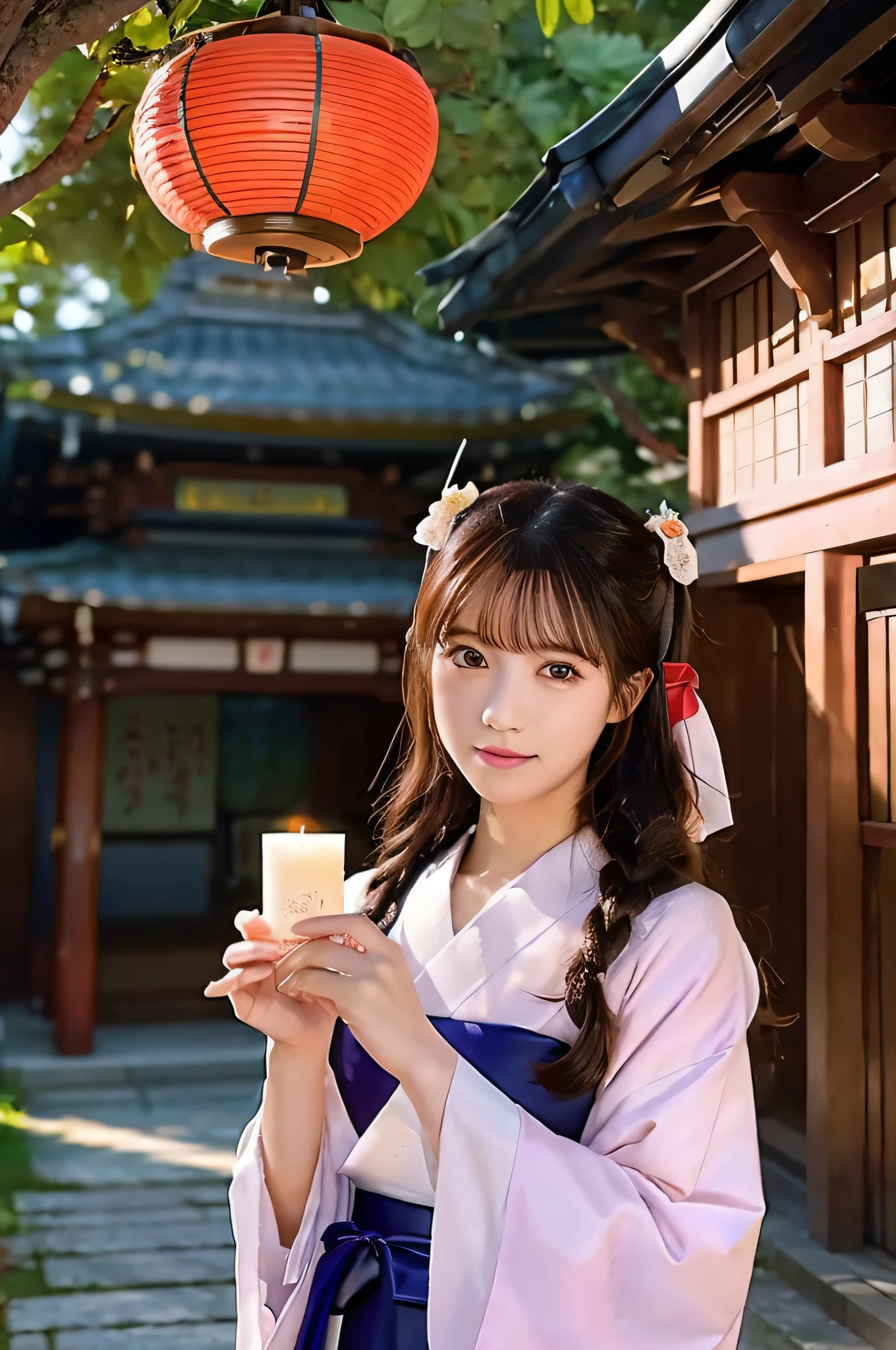 (1girl in:1.3),Solo,__body-parts__,, Official art, Unity 8k壁纸, ultra-detailliert, Beautiful and aesthetic, Beautiful, masutepiece, Best Quality,Fantastic atmosphere, Calming Palette, tranquil mood, Soft shading,, shrine maiden, Charmspell, Familiar amulets, shrine maiden duties,