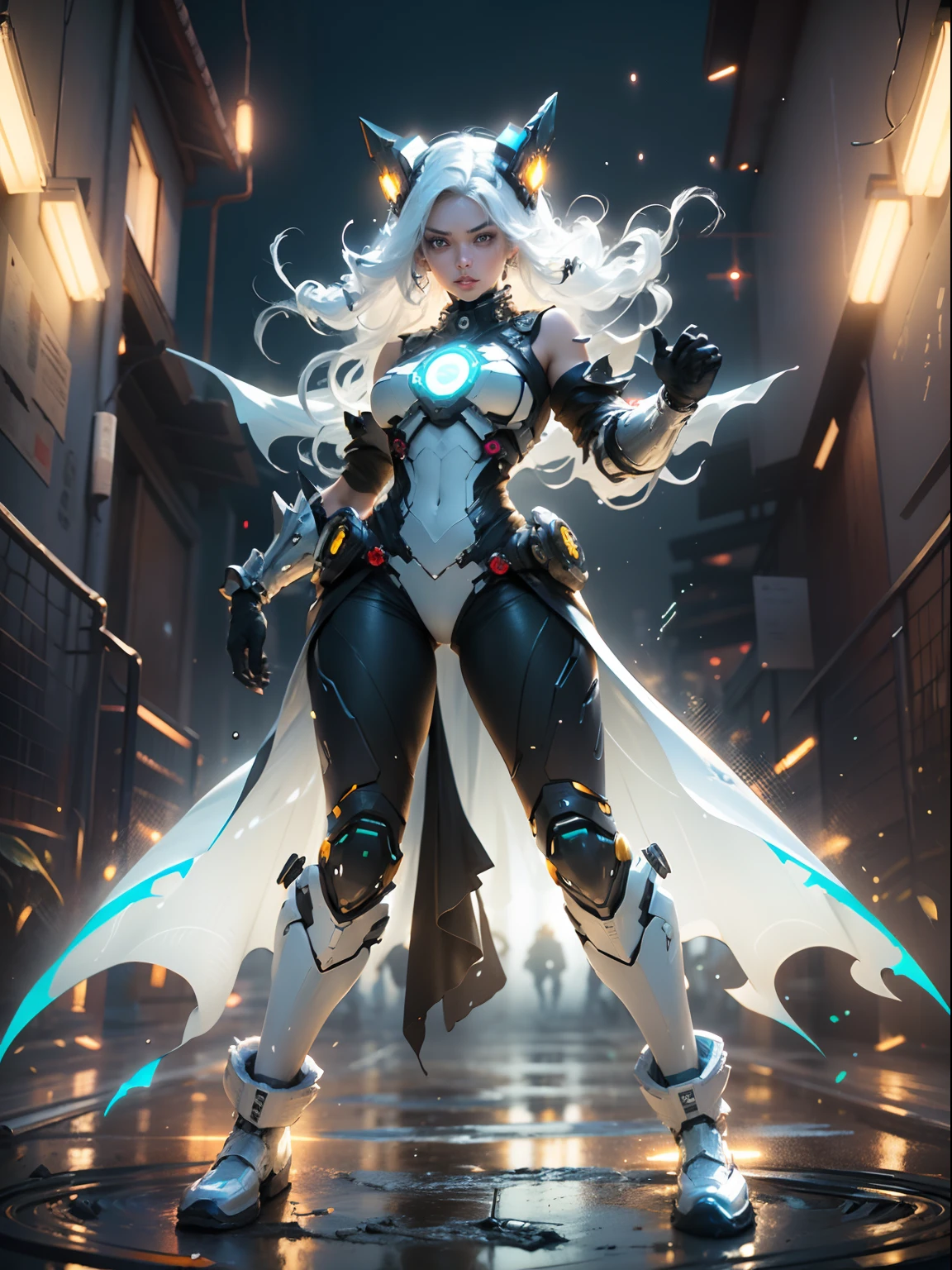 Amazing full-body depiction of the sexy goddess Athena,In the heat of the night battle。nightmare。japanese-inspired。cyber punk perssonage。salama。Dynamic synthesis shows power、Smooth movements,Pastel tones enhance the dramatic action。 Impressive, hyper realisitc, cinmatic lighting, cinematic photogtaphy, Extremely detailed and complex, Visual effects around volumetric fog, during night, Super max, hyper realisitc, ultra - detailed, hight contrast, rtx on, hdr, photography of, realisticlying, The degrees of freedom are in, The field of view opens, motionblur, The lens flare lights up, 50 mm main f/ 1.8, White balance, Hyper-Resolution, Mega Pixel, ProPhoto RGB, Fri, highr, Epic, Rear half illumination, lights background, natural lightting, Incandescent Lamps, fiber-optics, Mood lighting, Cinema lighting, Studio lighting, gentle illumination, volumetr, Contrast, Dark lighting, emphasis lighting, Projected global illumination, Screen Space Global Illumination, Ray Tracing Global Illumination, Red fringing light, 45% Cool color grading, optics, Scattering, with light glowing, shadowing, hyper photorealism, Caustic water, Refractive water, exquisite detailing, intricately details, ultra detailed photography, High- sharpness, High reflex, an award winning photograph