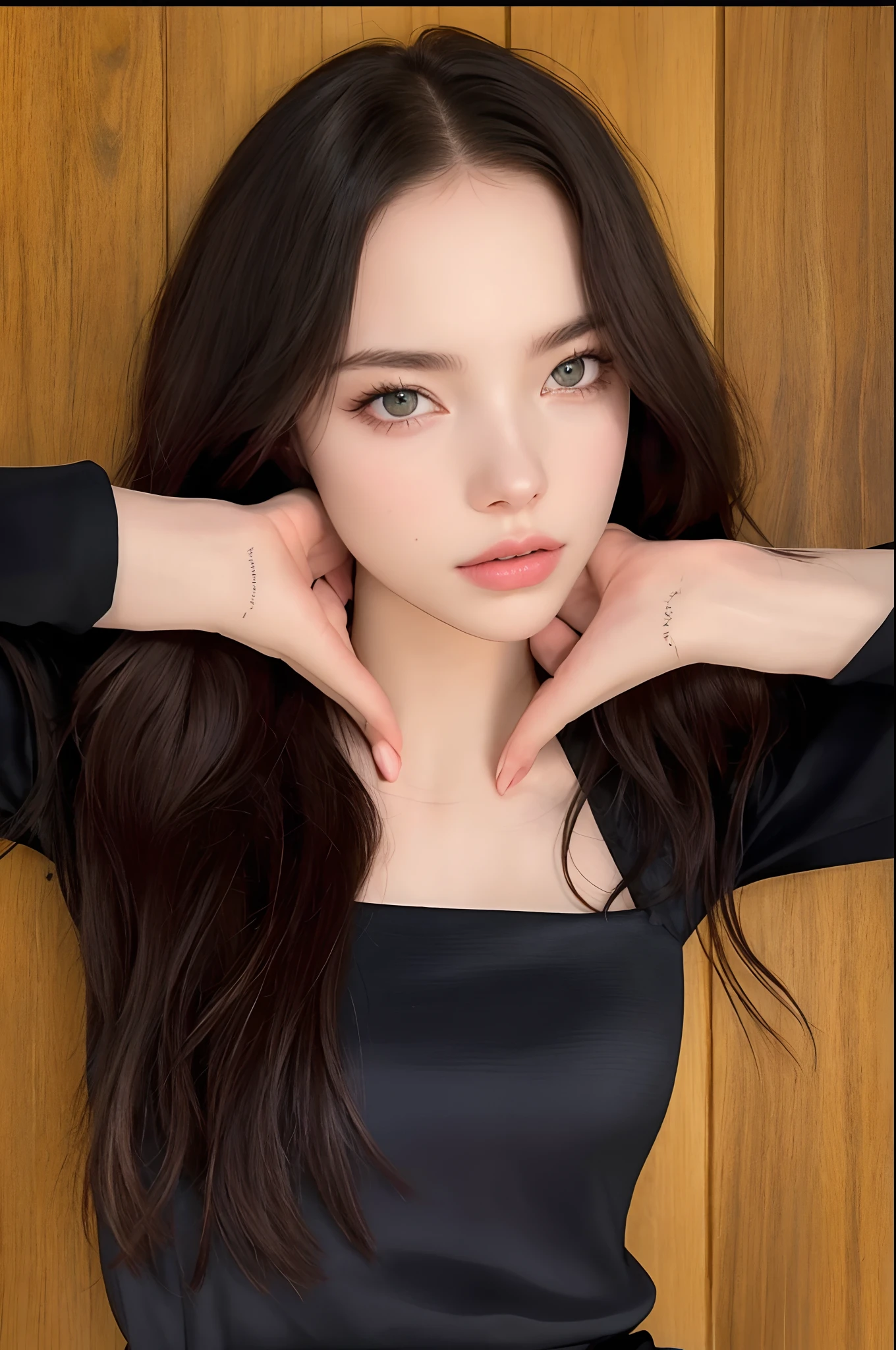 Arafed Mujer con cabello largo y oscuro y un top negro, Retrato Sophie Mudd, con cabello largo y ojos penetrantes, con tatuajes, Anna Nikolanova aka Newmilky, with pale skin, Marca ariana, Hermosa Kacey Rohl, Hermosa modelo joven, soft, pale skin, Dove Cameron, Fanart, Modelo muy bonita, anya taylor joy, Hermosa modelo