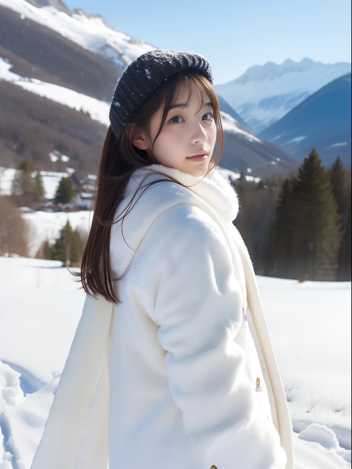 Beautuful Women、18year old 、FULL BODYSHOT、snowscape、NSFW、nudde