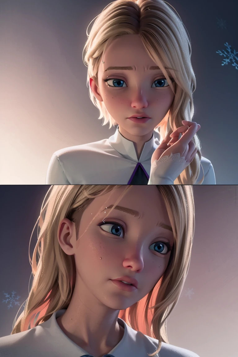 (best quality,4k,8k,highres,masterpiece:1.2),ultra-detailed,(realistic,photorealistic,photo-realistic:1.37),Elsa and Gwen kissing,oil painting,beautiful detailed eyes,beautiful detailed lips,romantic atmosphere,soft lighting,subtle expressions,flowing hair,mystical background,vivid colors,love and affection,intimate moment,transcendent beauty,blurred edges,ethereal touches,emotional connection,magical ambiance,gentle caress,warm embrace,tender kiss,passion and desire,sublime composition,captivating artistry,artistic mastery,graceful movement,frozen landscape,soft snowflakes,dramatic lighting,innocent purity,serene tranquility,enchanting charm,harmonious union,unforgettable love,celestial aura,hypnotic gaze,unmatched tenderness,whispered secrets,unbreakable bond,romantic symphony,deep affection,mesmerizing allure