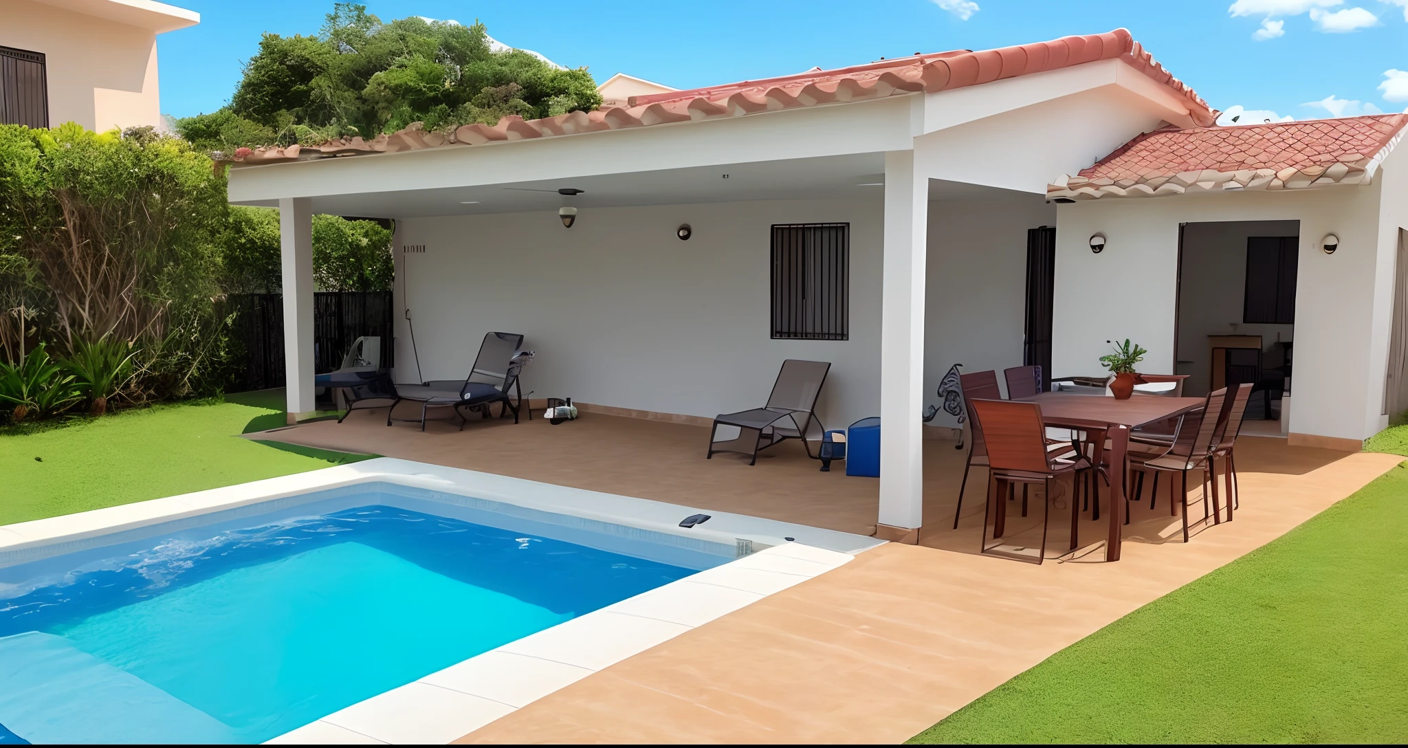 Uma casa com 3 suites piscina e uma garagem