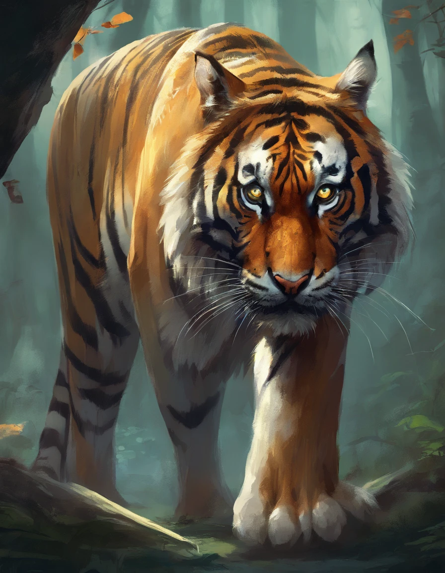 a tiger，the woods