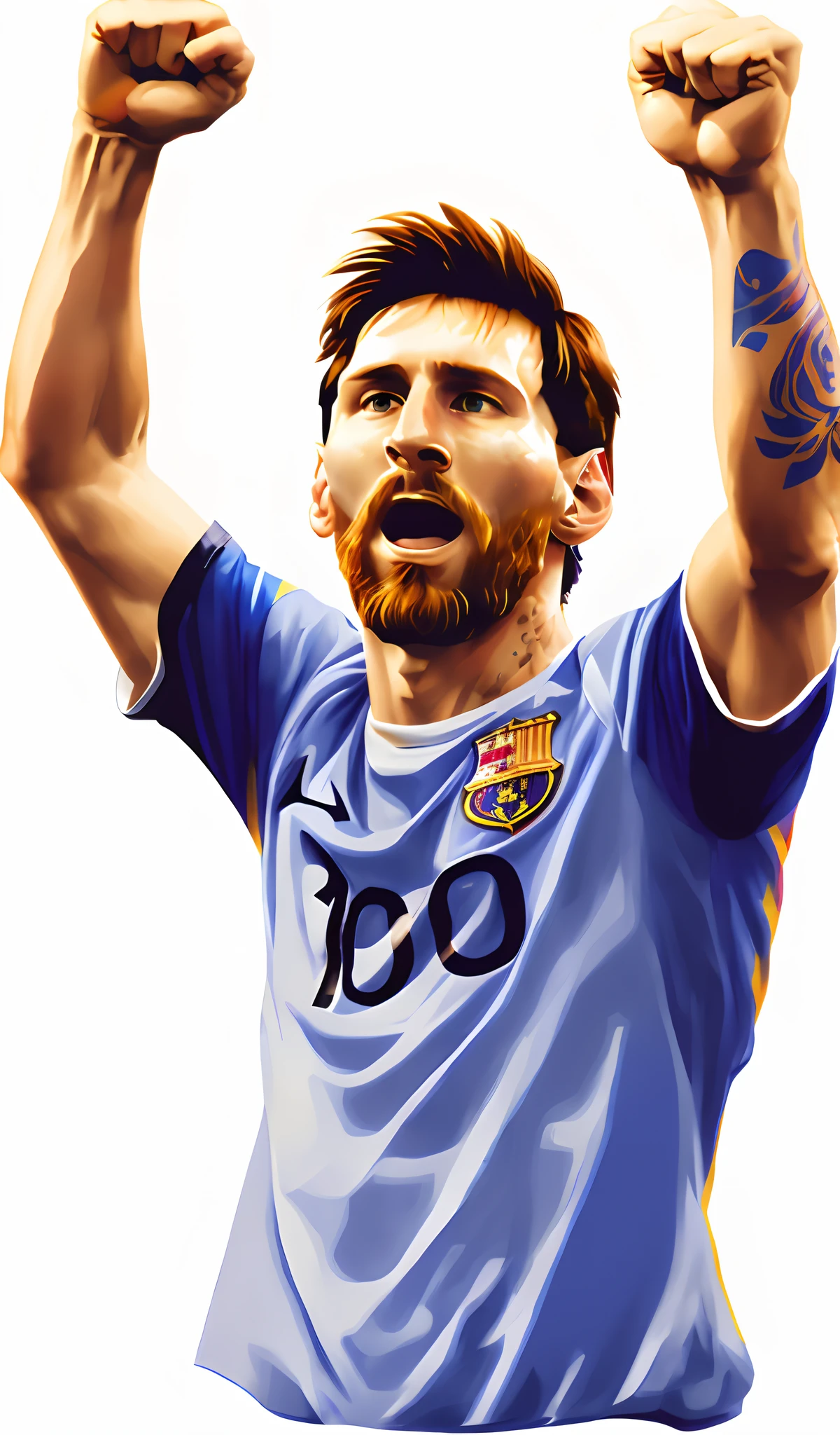 Aravert(Aravert)The image of a man with his arms up, lionel messi portrait, Macy, lionel messi, the best ever, messi as a viking, # 1 digital paintting of all time, #1 digital paintting of all time, , WPAP, Vibrant fan art, art of alessandro pautasso, lionel messi(lionel messi),Detail optimization
