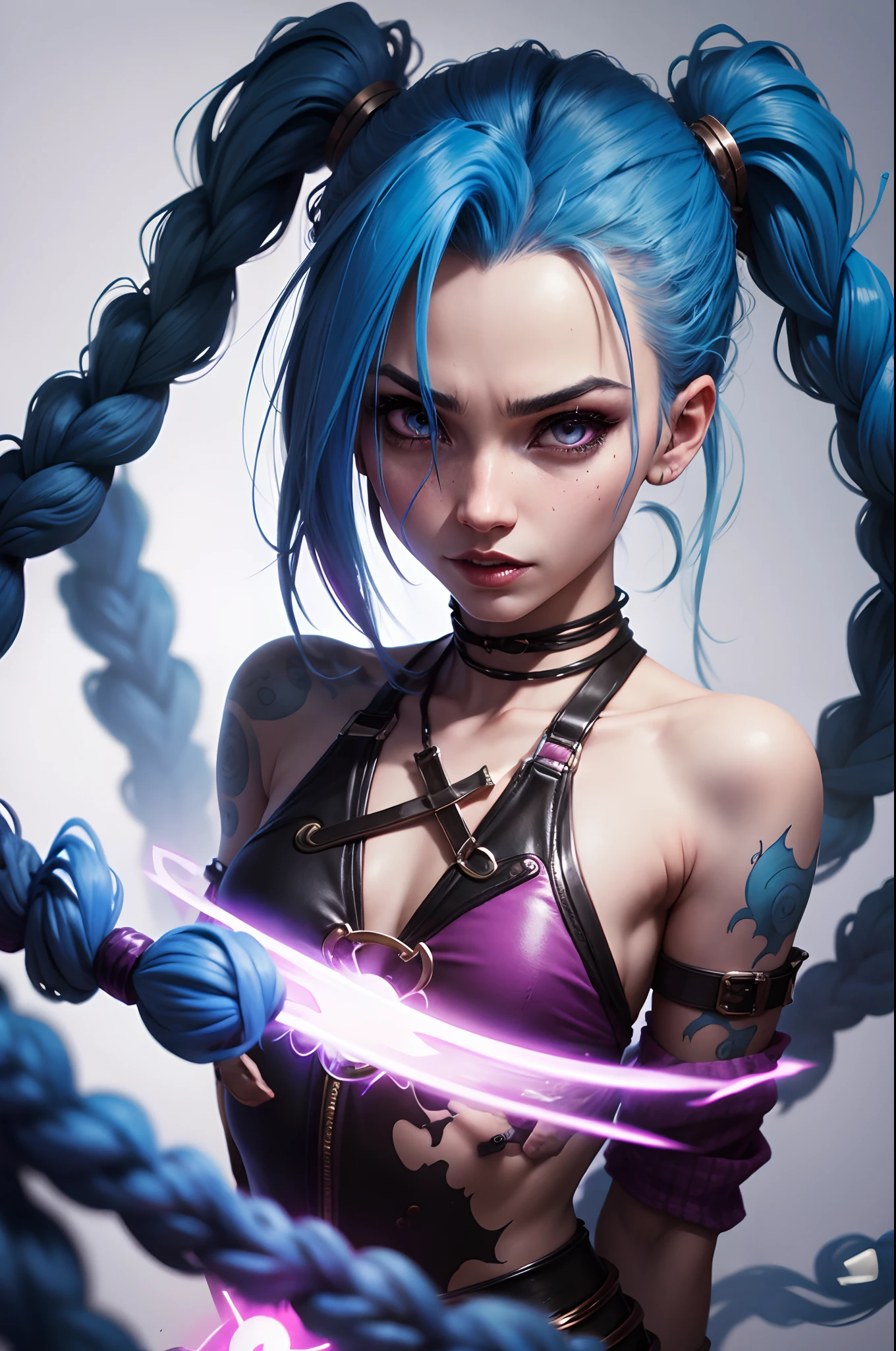 Jinx, Arcane, crazy, close up photograph