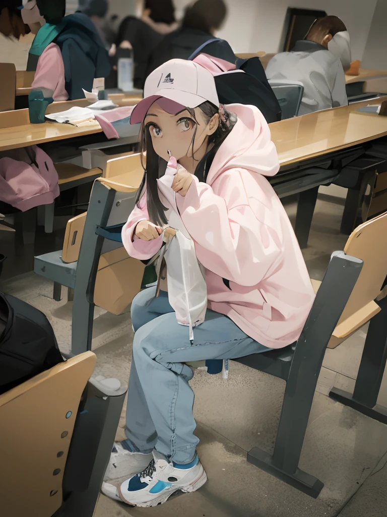 Pink hooded sweatshirt