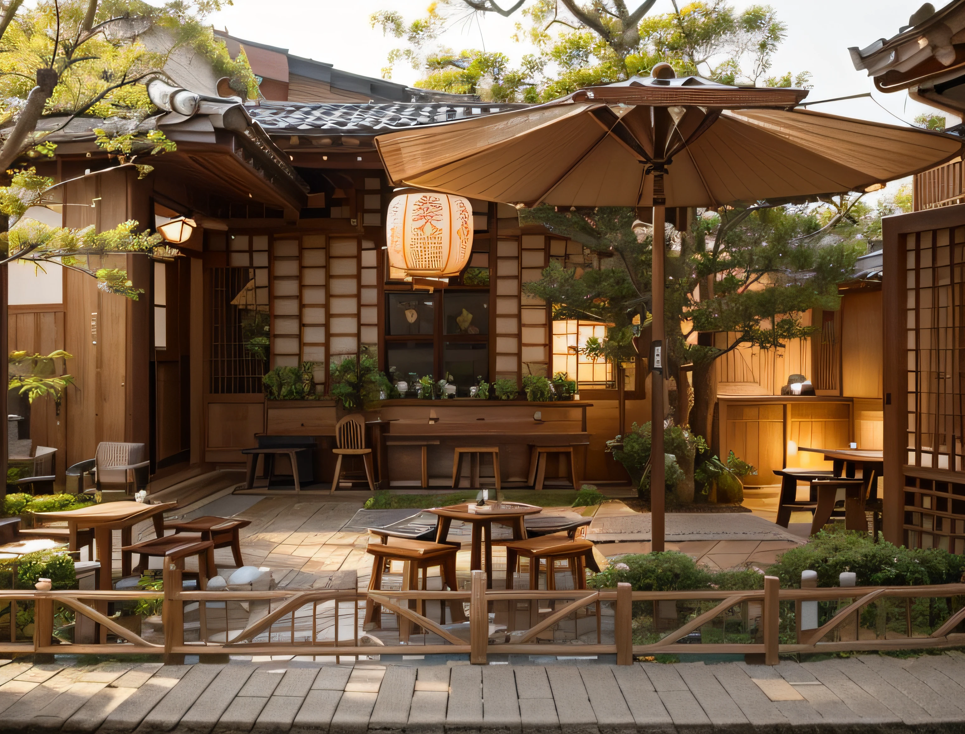 A Japanese-style café typically exudes a subtle, nature-infused charm, emphasizing tranquility and aesthetics. Patrons often revel in a cozy, sophisticated, and creatively crafted space. The exterior usually boasts simple architecture with gentle colors, natural light, and small gardens, evoking a closeness to nature. Inside, the fusion of minimalism and refined beauty, using natural materials like wood, stone, bamboo, and cotton fabric, creates a warm and elegant ambiance. The interior space is meticulously adorned with small details like wall-hung paintings, decorative motifs, and lanterns, fostering a serene and contemplative atmosphere. The beverages offered are diverse and of high quality, ranging from traditional coffee to specialty teas. Often, Japanese desserts like mochi, dorayaki, or taiyaki complement the drinks, providing a sweet ending to the experience. This space isn't just for enjoying beverages; it's also a haven for serenity, relaxation, and an appreciation of Japanese culture and art.