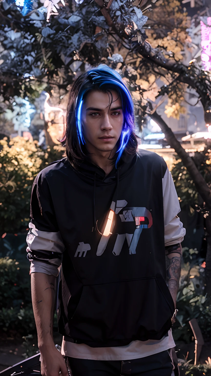 Change background cyberpunk handsome boy. Realistic face , 8k ultra realistic